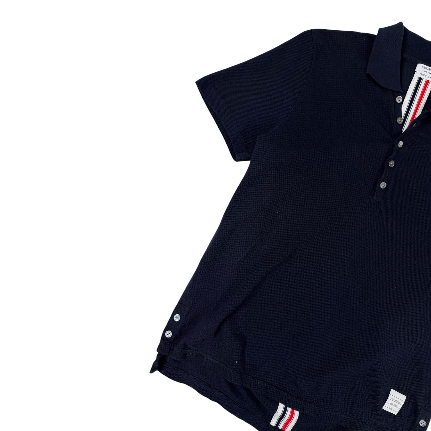 Thom Browne Piqué Polo Navy