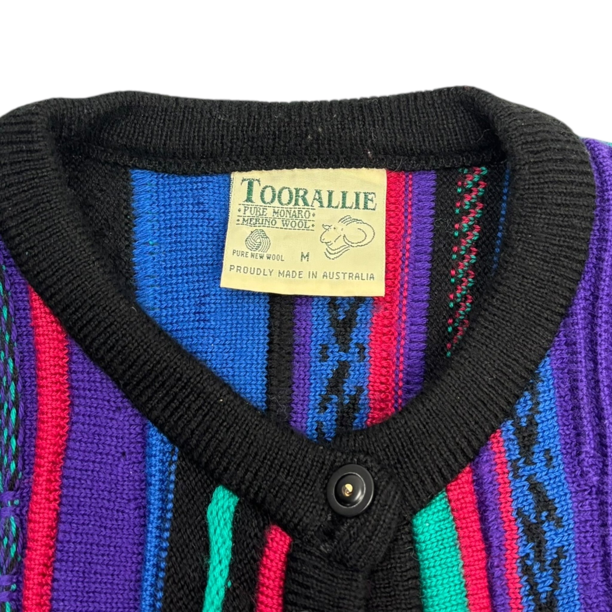 Vintage Toorallie Made In Australia Button Up 3D Knit