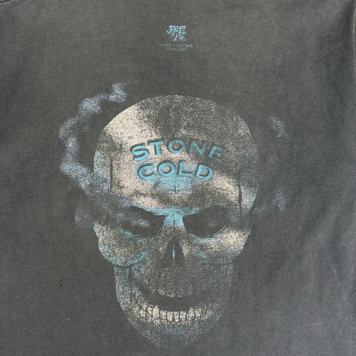 Vintage 90s WWF 3:16 Stone Cold Steve Austin Smoking Skull Tee Faded Black