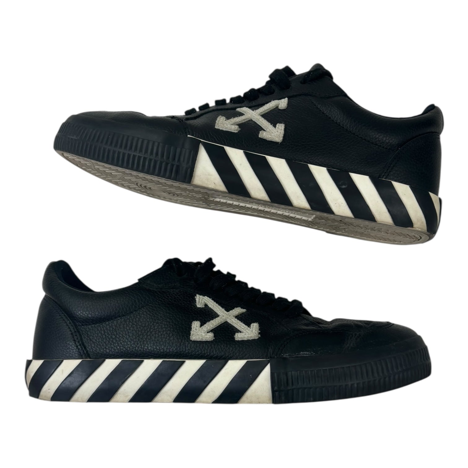 OFF-WHITE Vulc Low Leather Black White (2022) (Used)