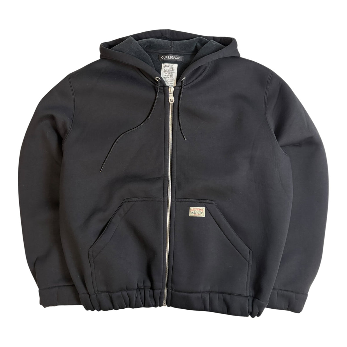 Stussy x Our Legacy Work Shop Scuba Zip-Up Hoodie Black