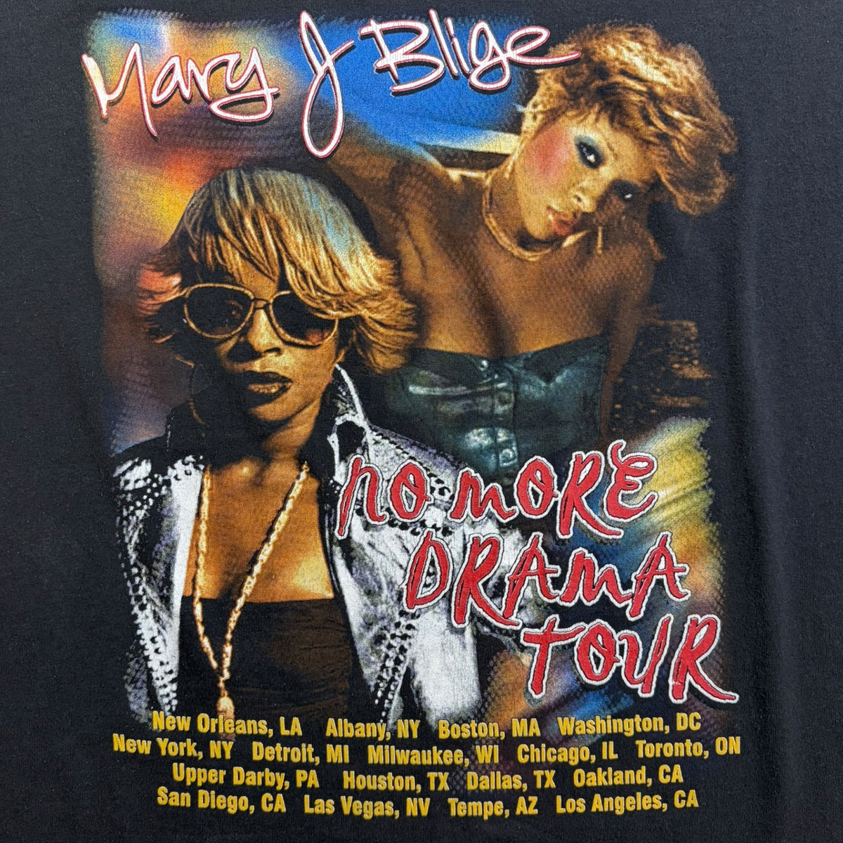 Vintage 2001 Mary J Blige “No More Drama” Promo T-Shirt Black