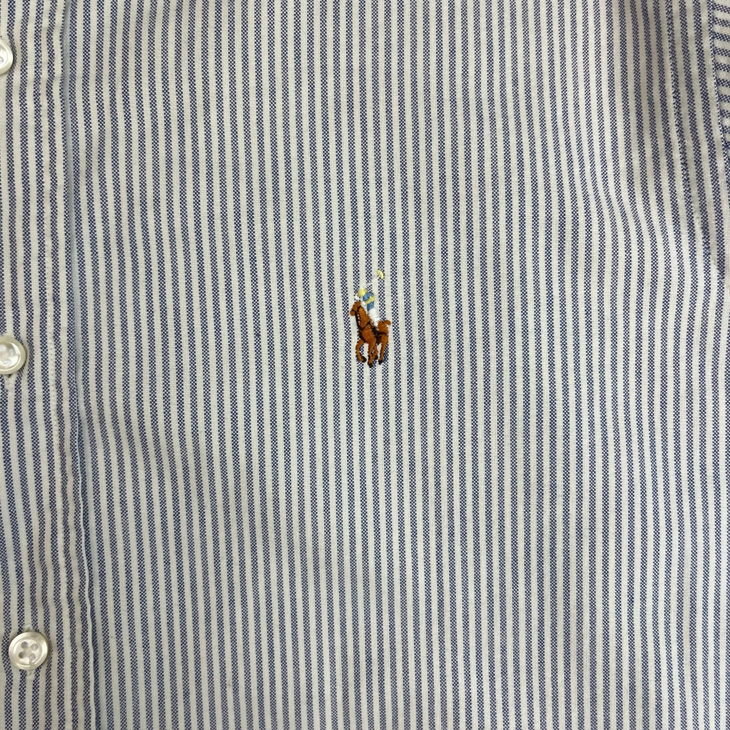 Vintage Polo Oxford Shirt Striped Blue/White