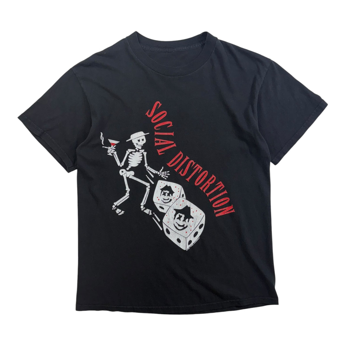 Vintage 1992 Social Distortion Dice Graphic T-Shirt Black