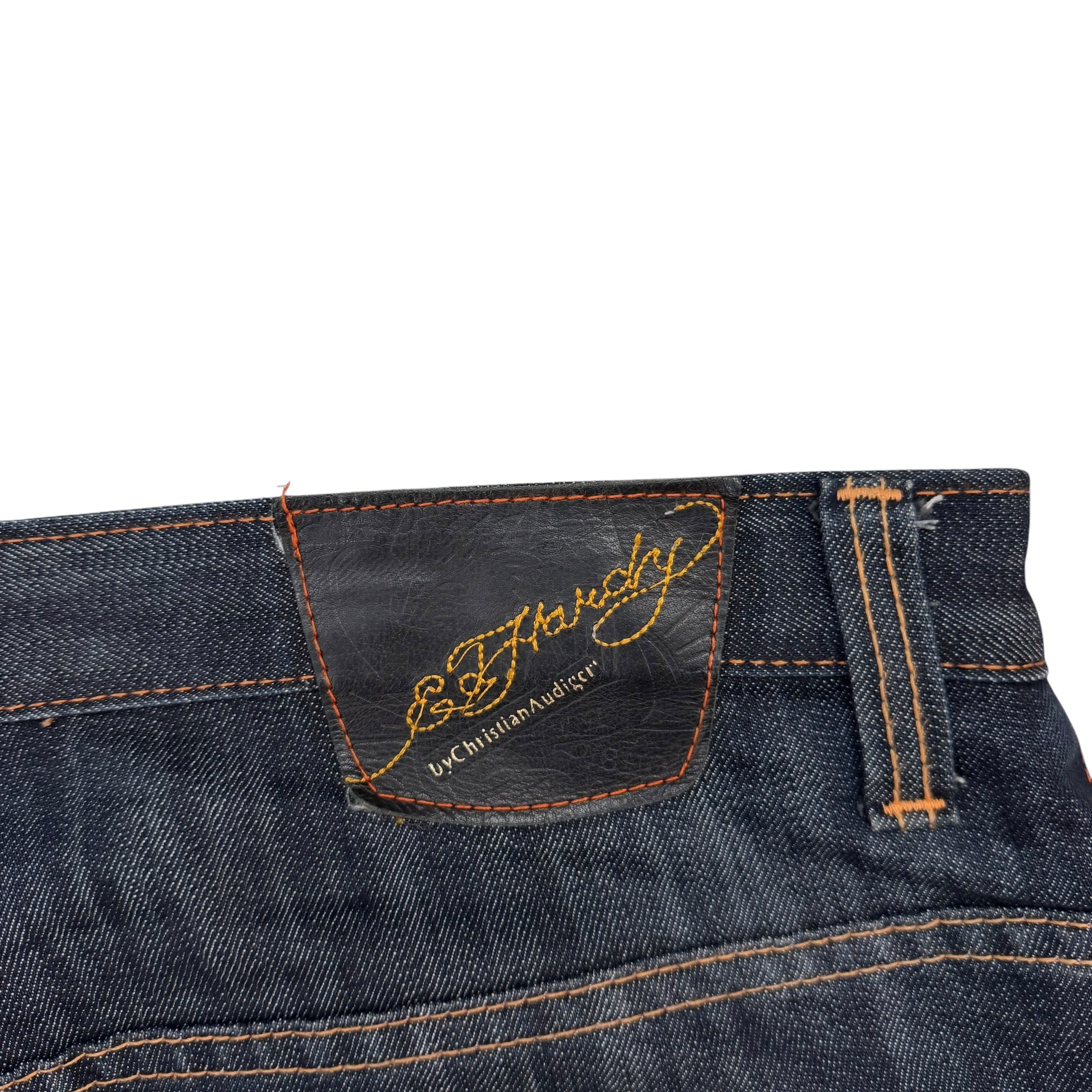 Vintage Ed Hardy By Christian Audiger Death Or Glory Denim Pants Dark Wash