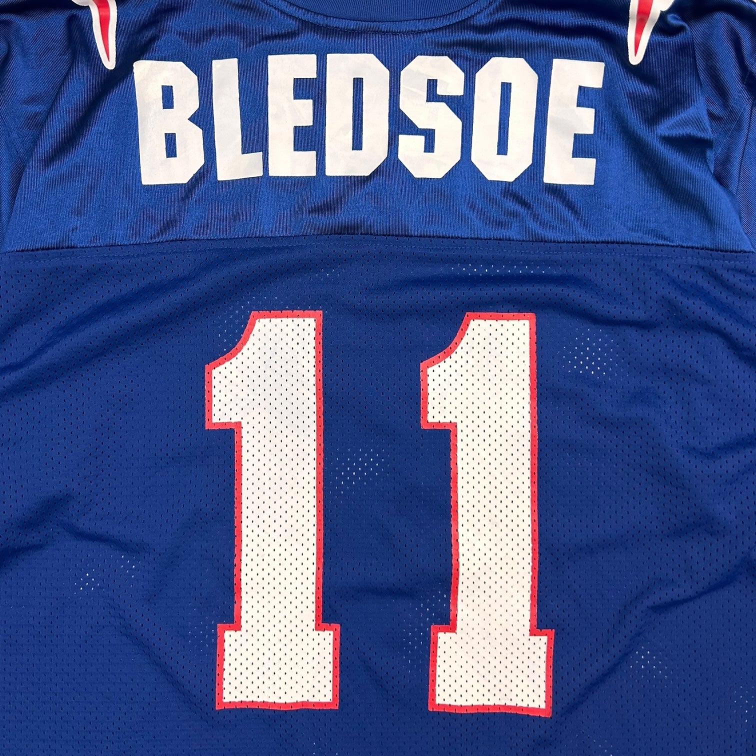 Vintage Apex Drew Bledsoe New England Patriots Home Jersey Blue