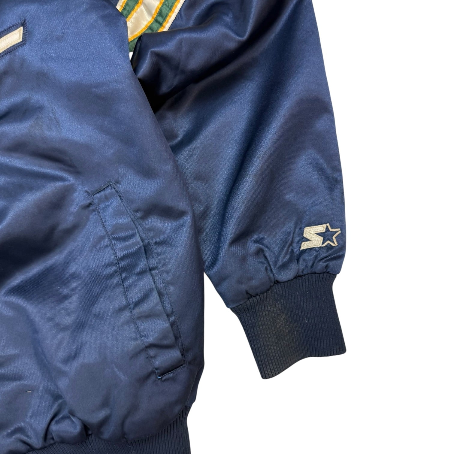 Vintage Starter Utah Jazz Satin Bomber Jacket Dark Blue