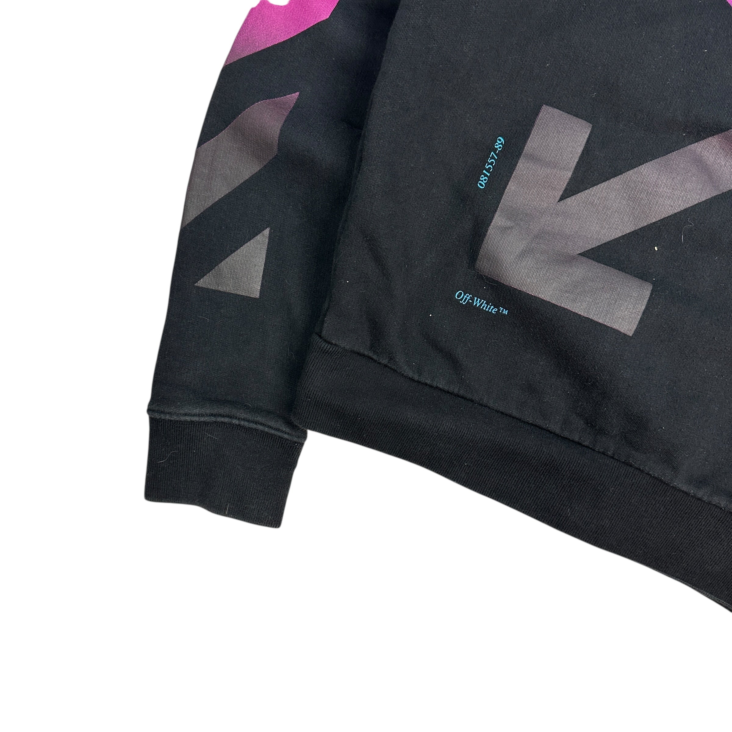 Off-White Diagonal Gradient Zip-Up Hoodie Black