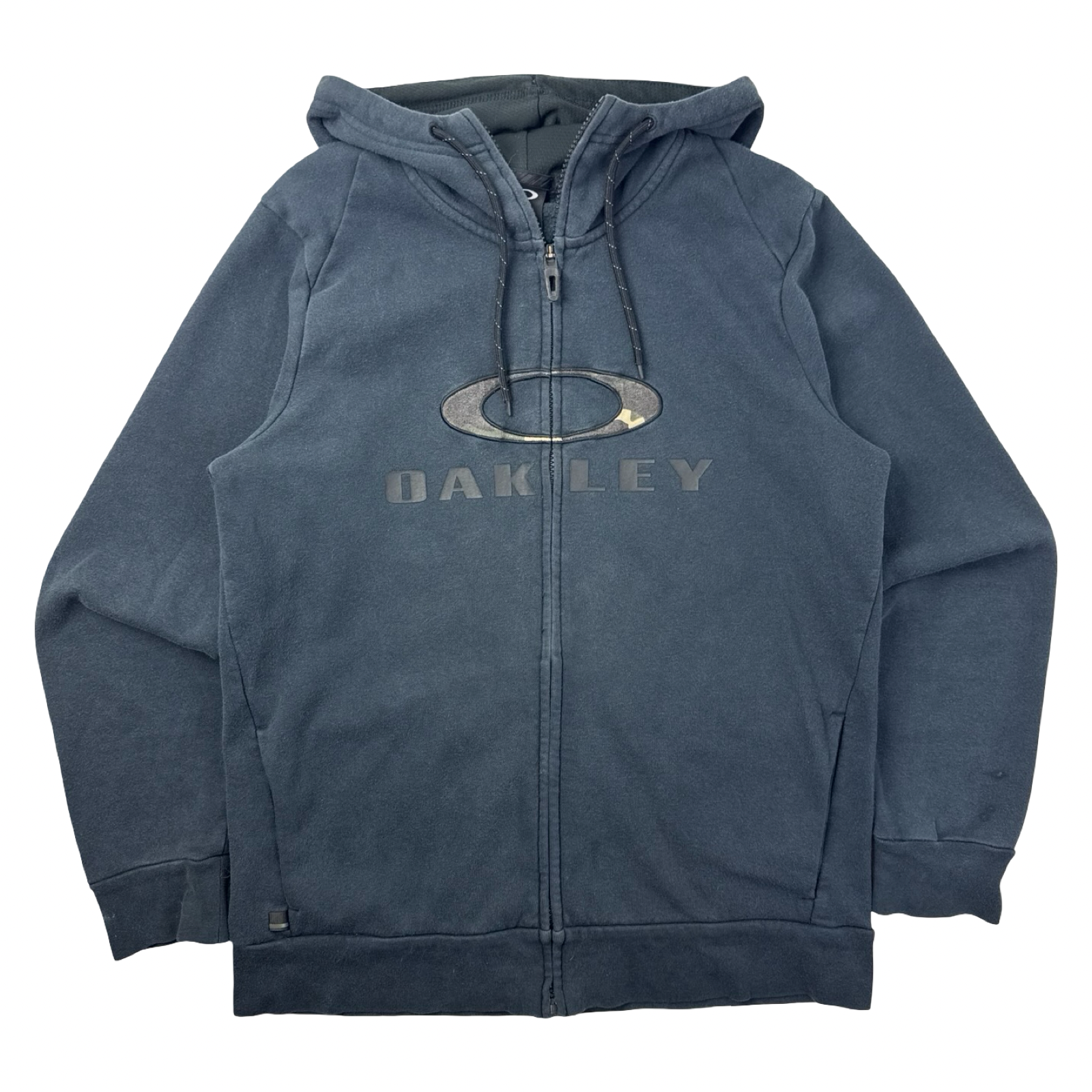 Y2K Oakley Center O Embroidered Zip Hoodie