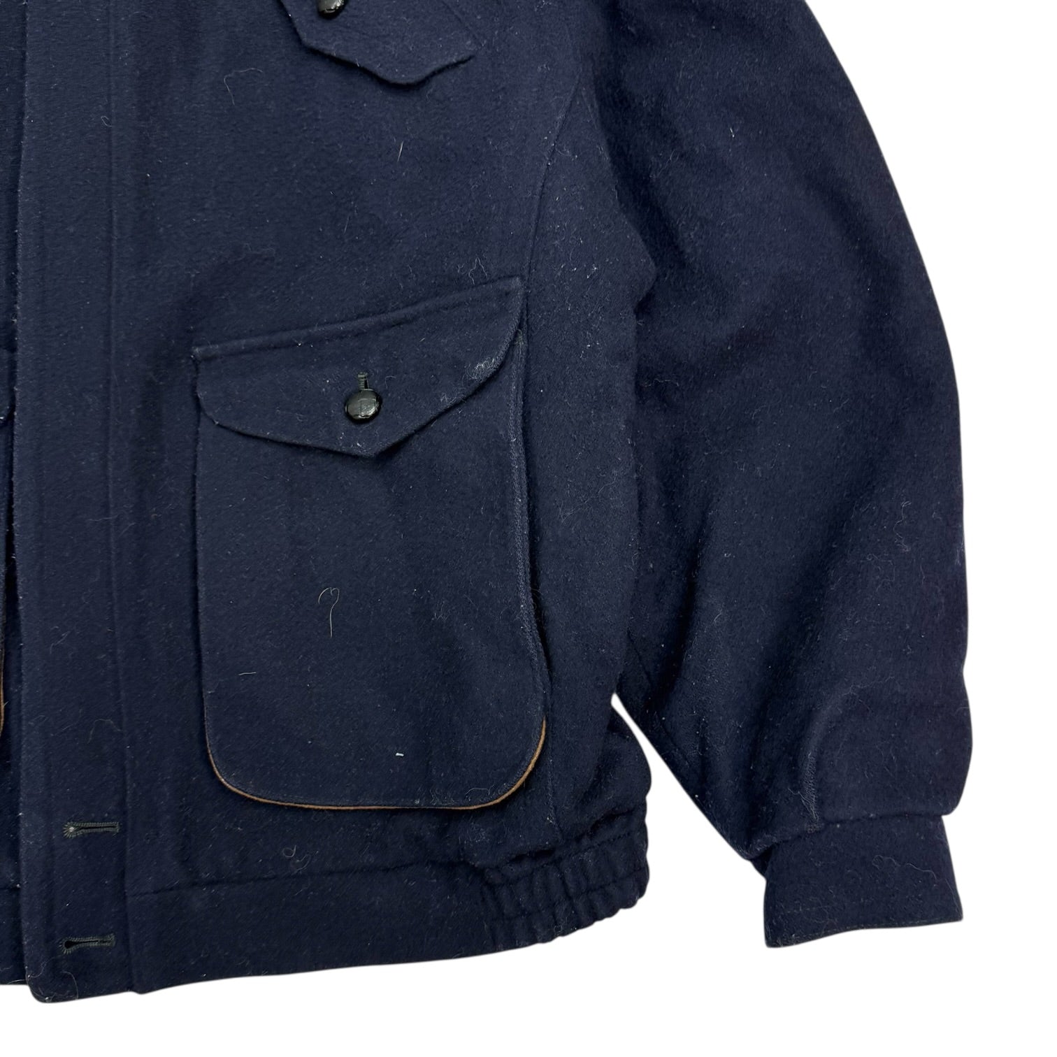 Vintage Wool Button Up Jacket Navy Blue