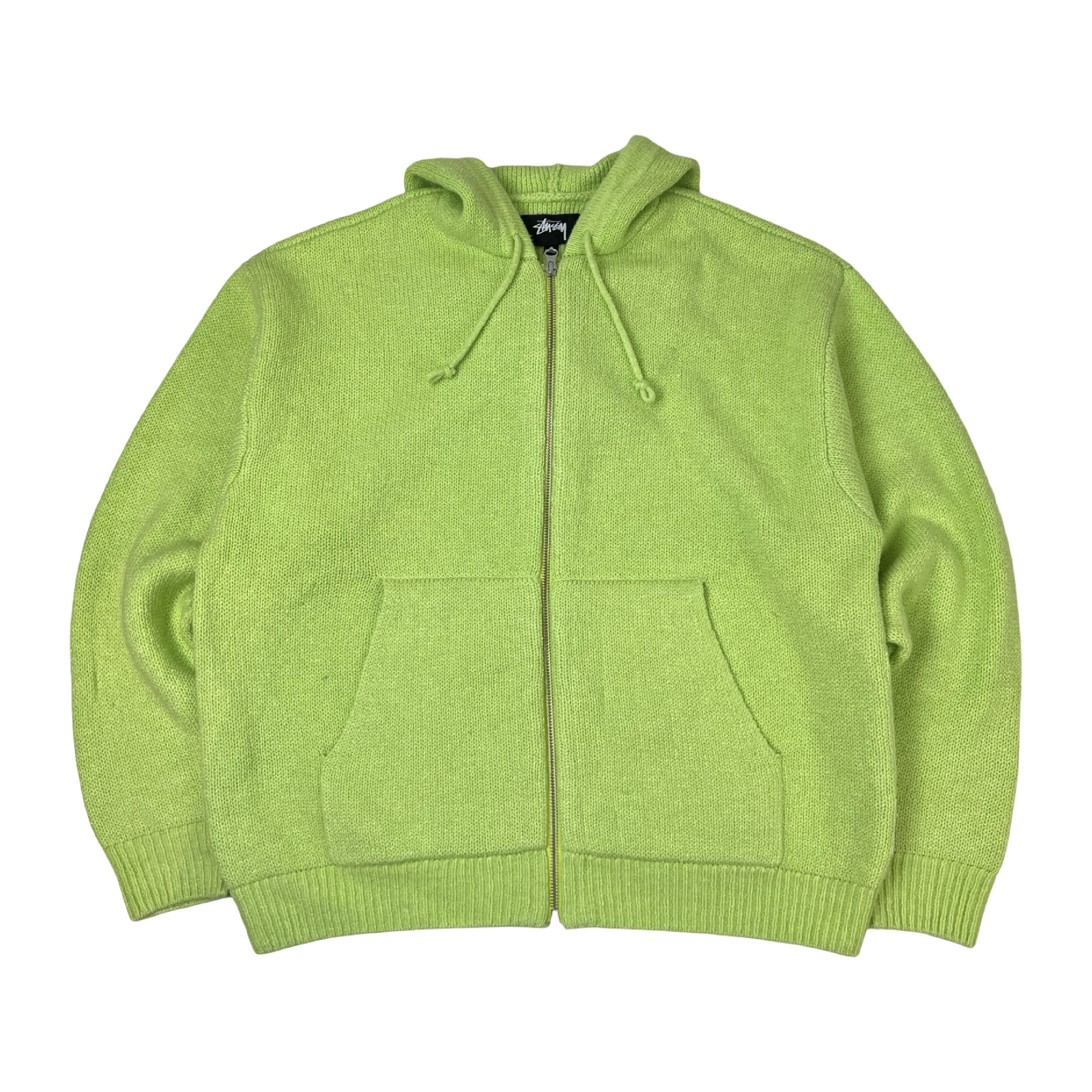 Stüssy Hooded Zip Sweater Faded Lime