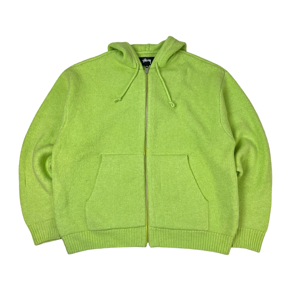 Stüssy Hooded Zip Sweater Faded Lime