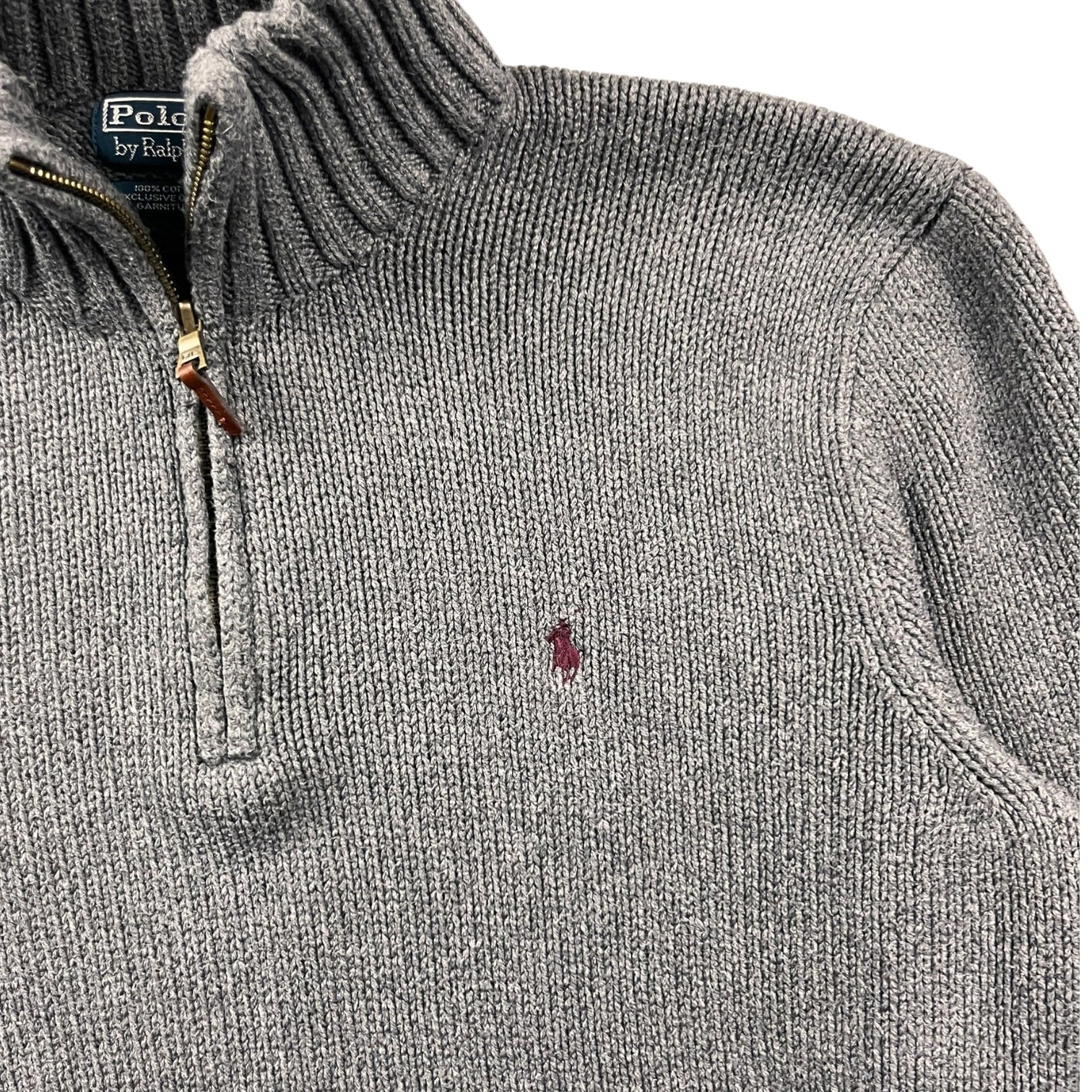 Vintage Polo Ralph Lauren Knit 1/4 Zip Sweater Grey