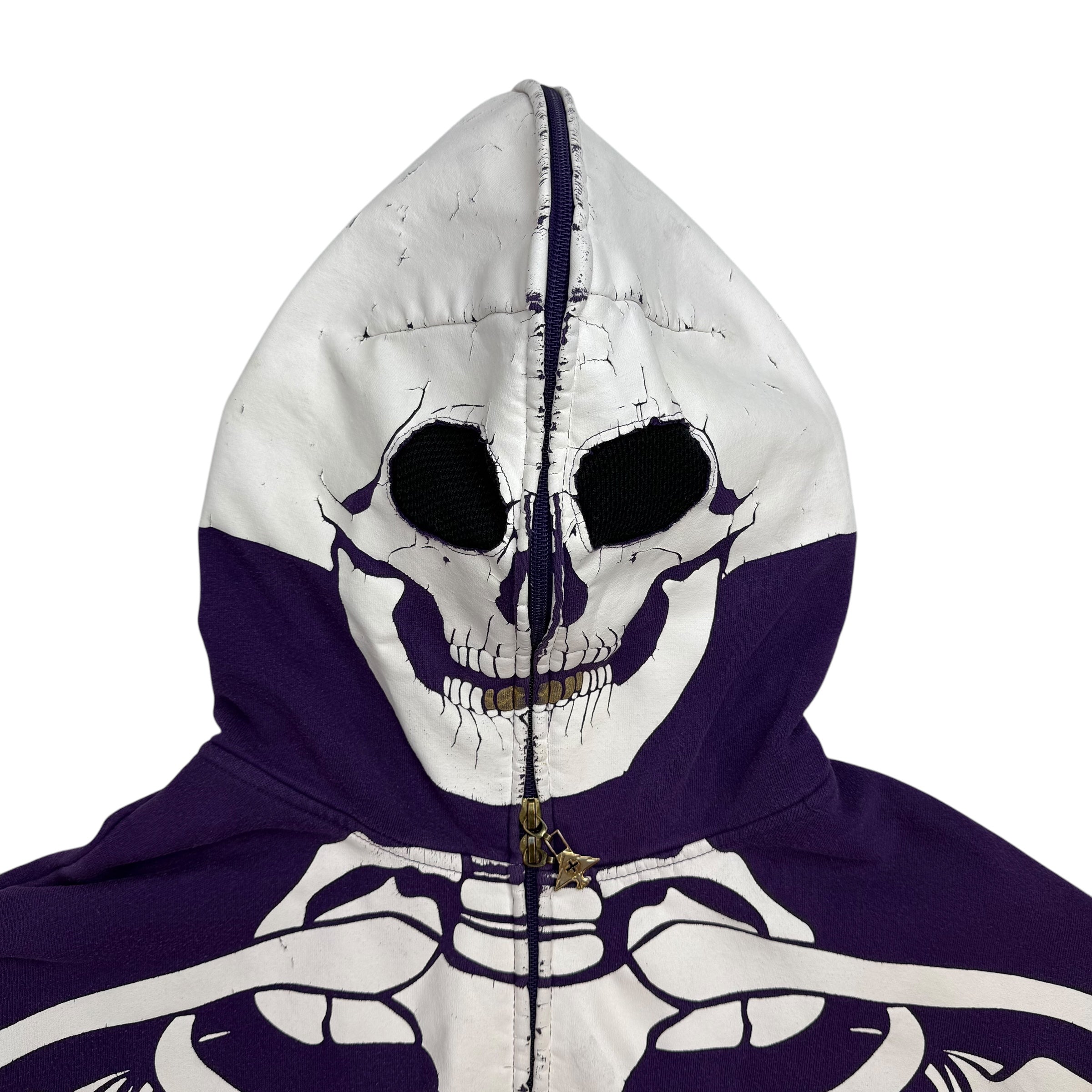 Vintage LRG Dead Serious Skull Full Zip Hoodie Purple