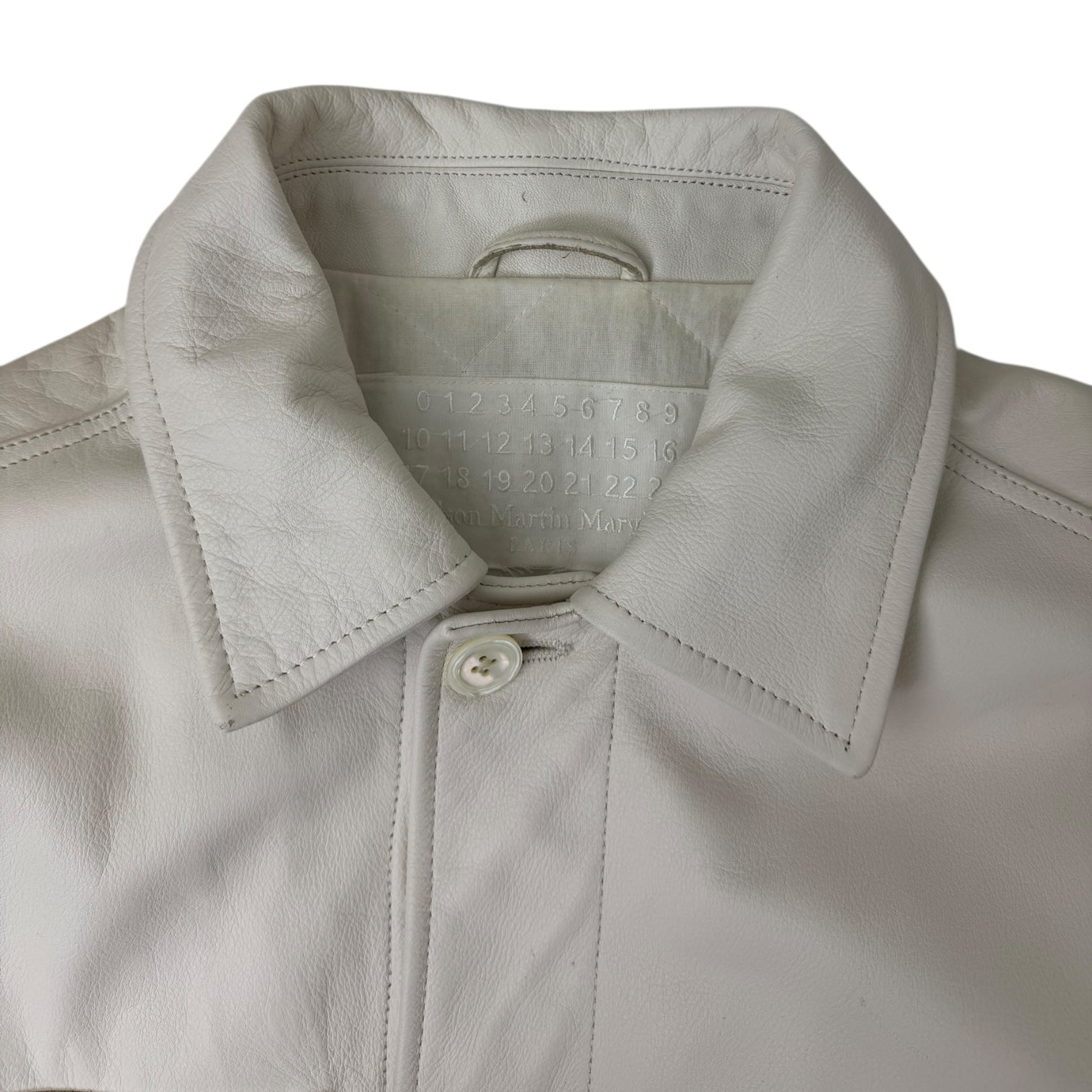 Maison Margiela x H&M Padded Leather Shirt Jacket White