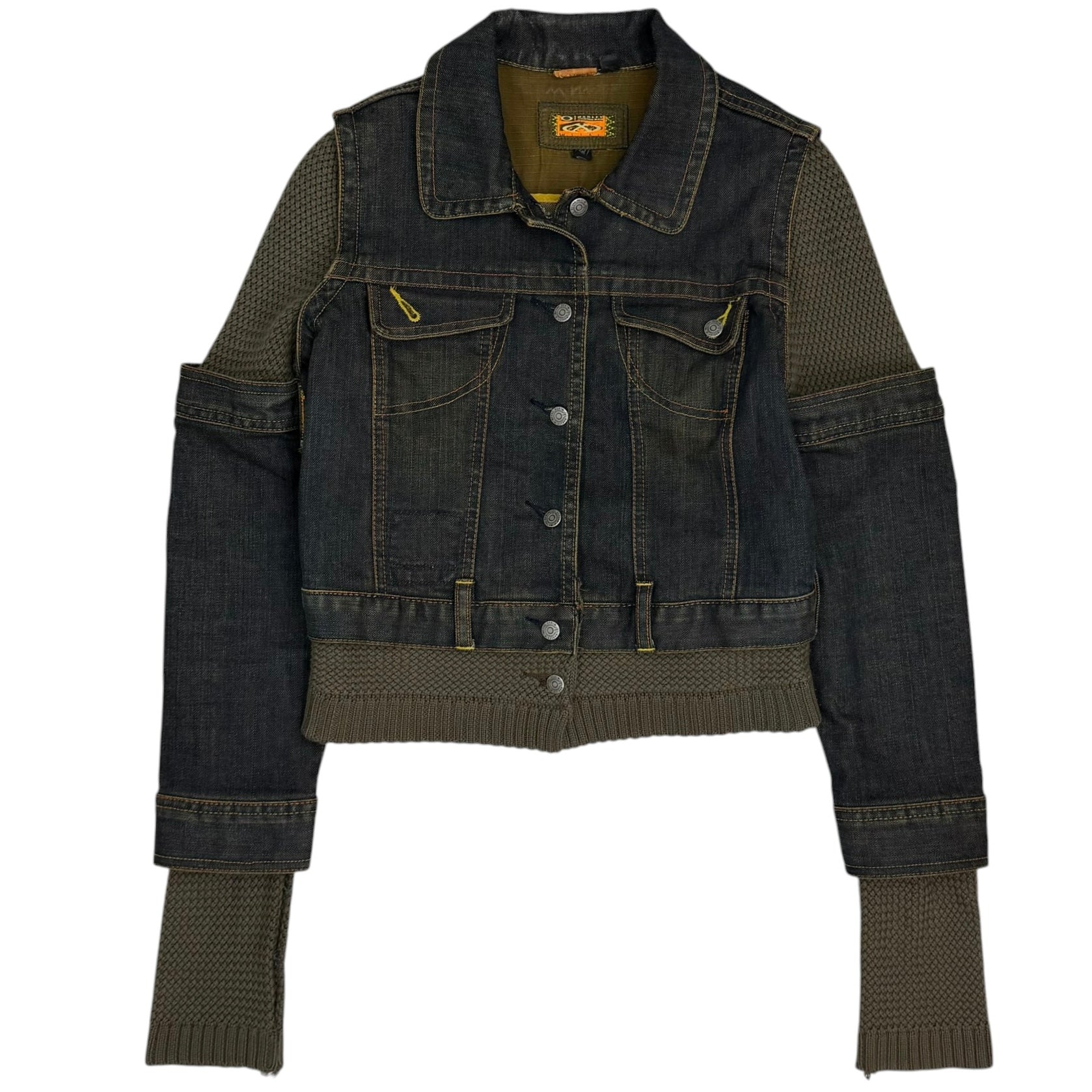 (W) Vintage Sample Oakley Industrial Denim Knit Hybrid Jacket Blue