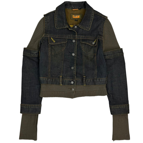 (W) Vintage Sample Oakley Industrial Denim Knit Hybrid Jacket Blue
