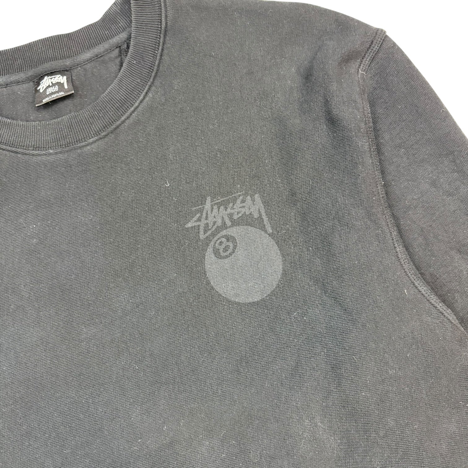 Stussy 8 Ball Pigment Dyed Crewneck Black