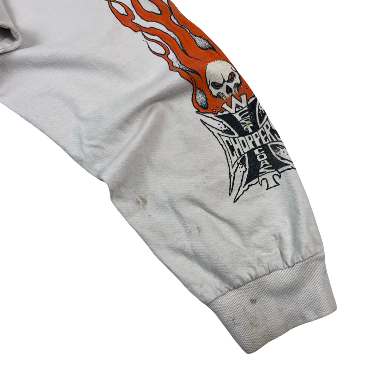 Vintage West Coast Choppers Flame Sleeve T-Shirt White