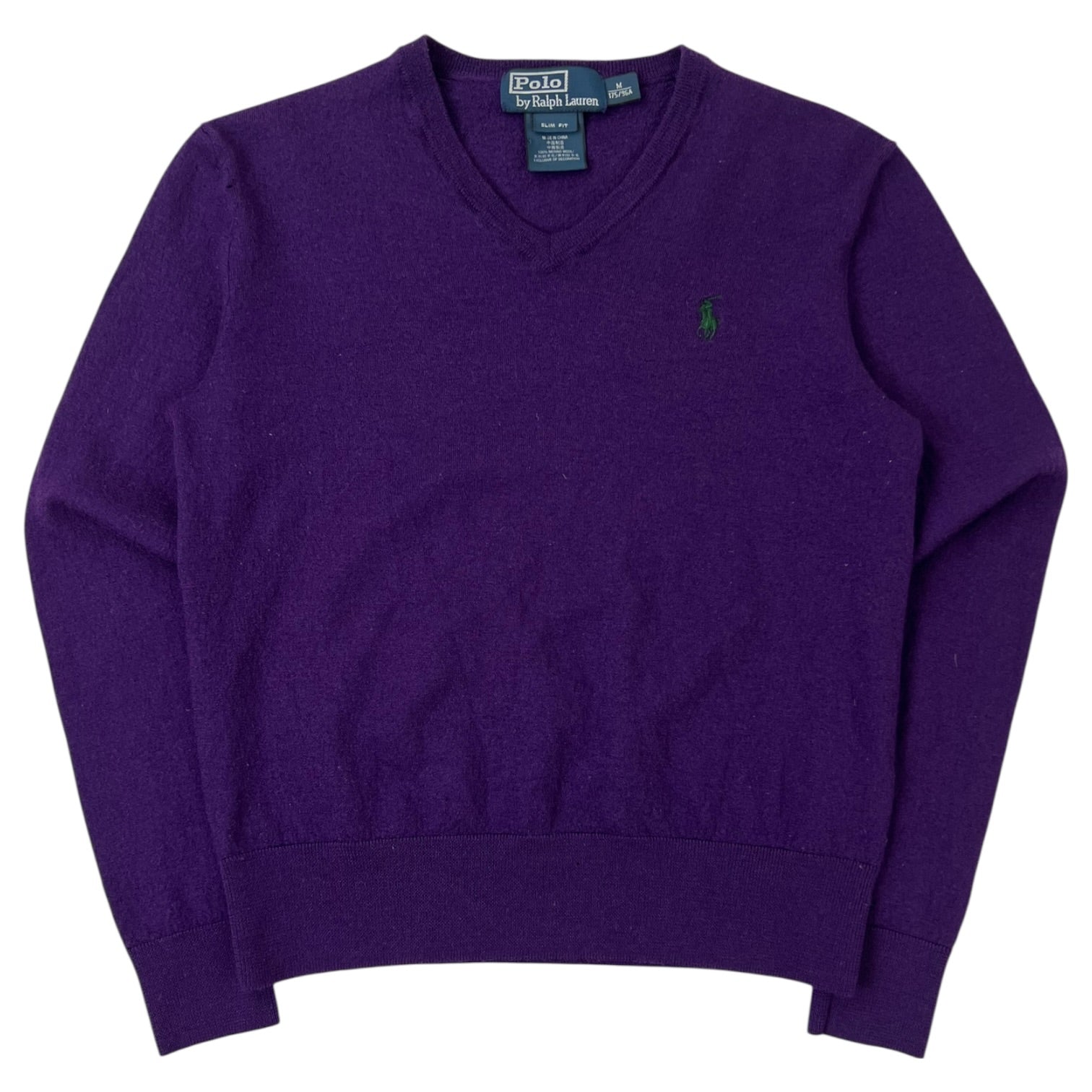 (W) Polo by Ralph Lauren Merino Wool V-Neck Purple