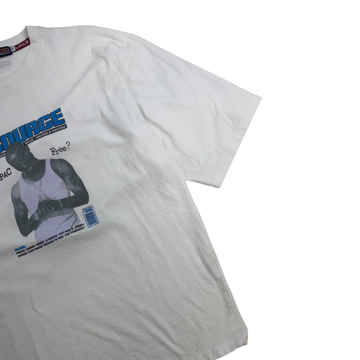 Vintage 90s The Source Magazine “Tupac Free” T-Shirt