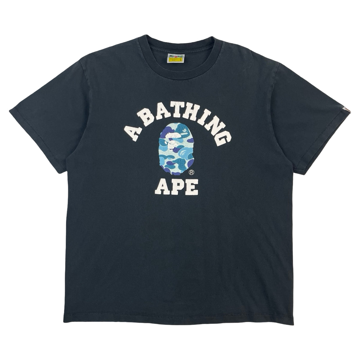 BAPE A Bathing Ape College T-Shirt Blue Camo
