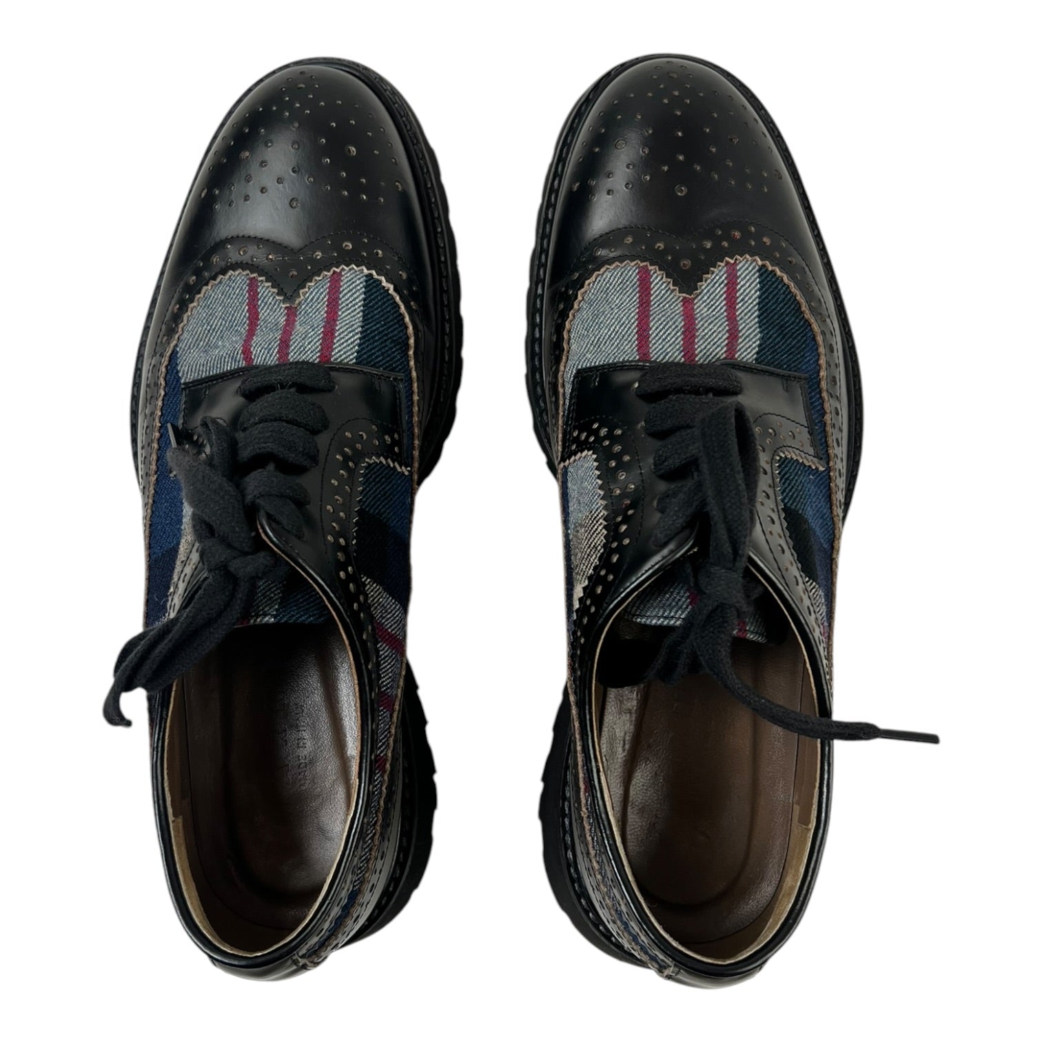 Marni Wingtip Oxford Loafer Black Plaid