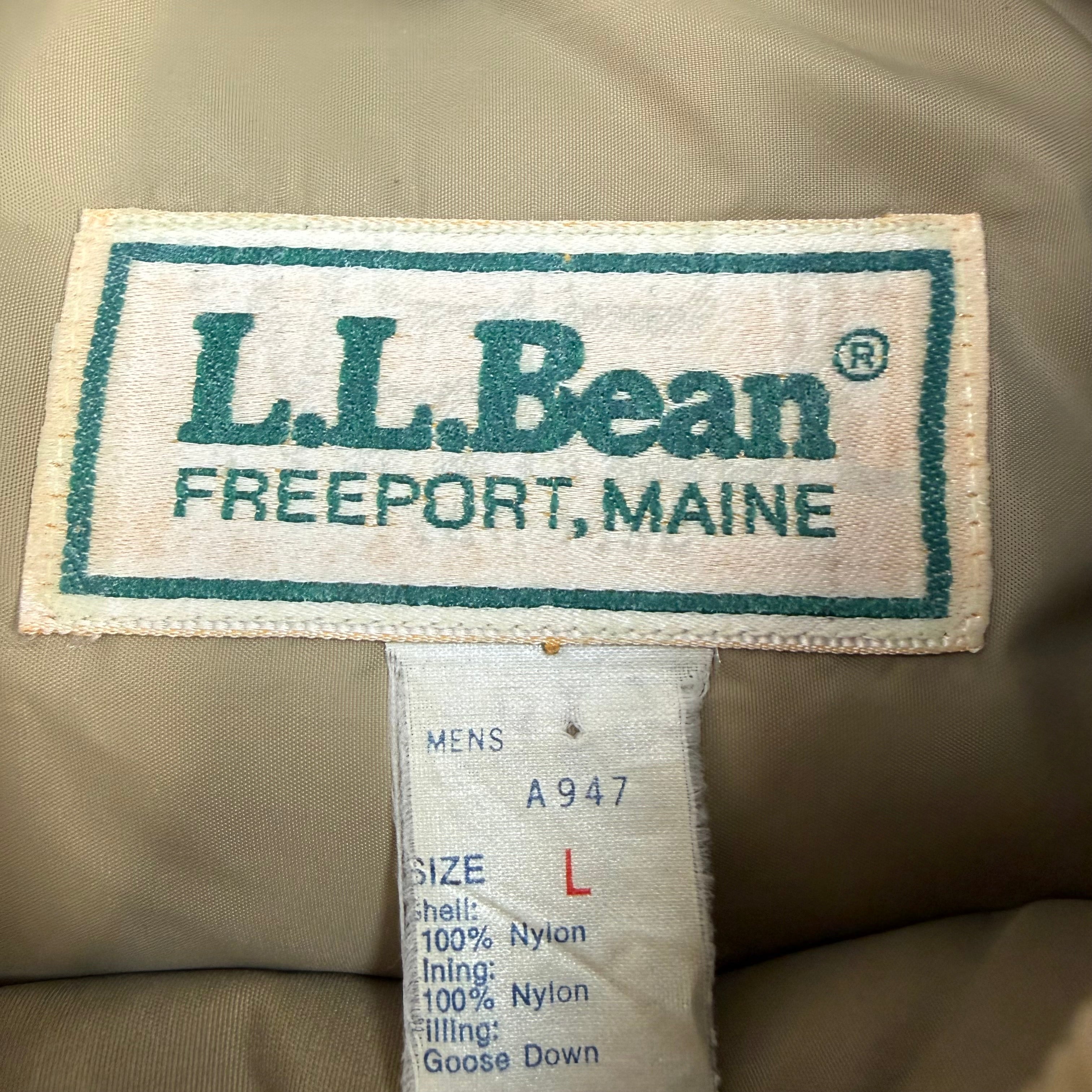 Vintage 1980s L.L. Bean Down Puffer Jacket Beige