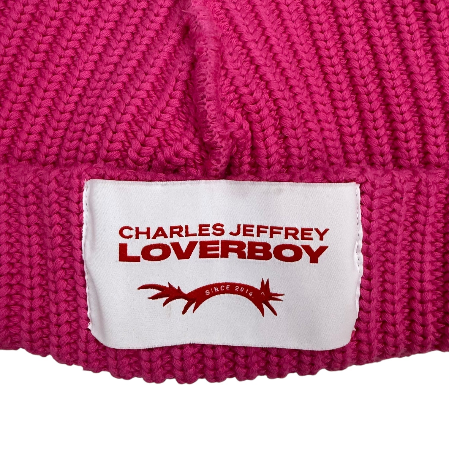 Charles Jeffrey LOVERBOY Chunky Rabbit Beanie Pink