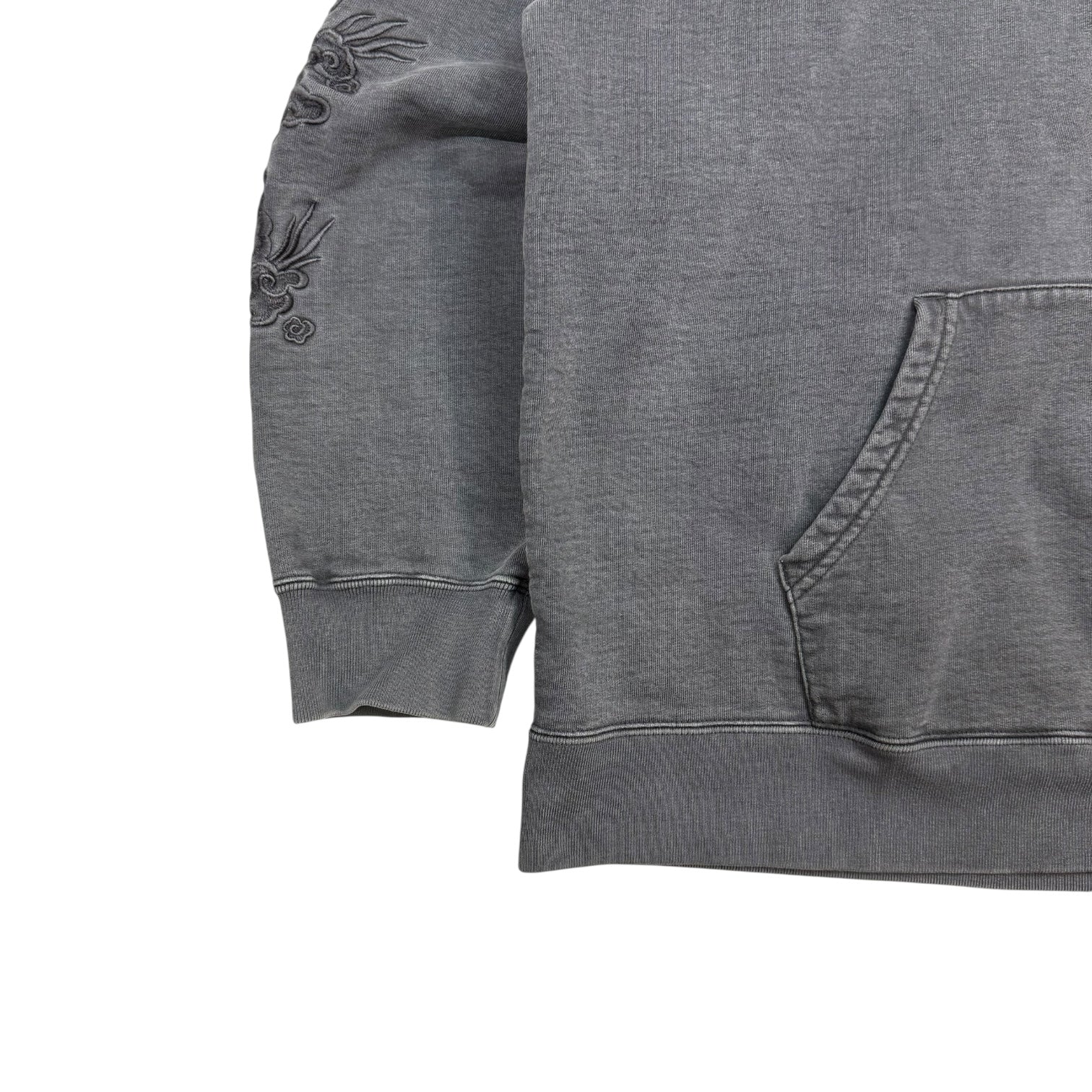 Supreme Dragon Overdyed Hoodie Grey