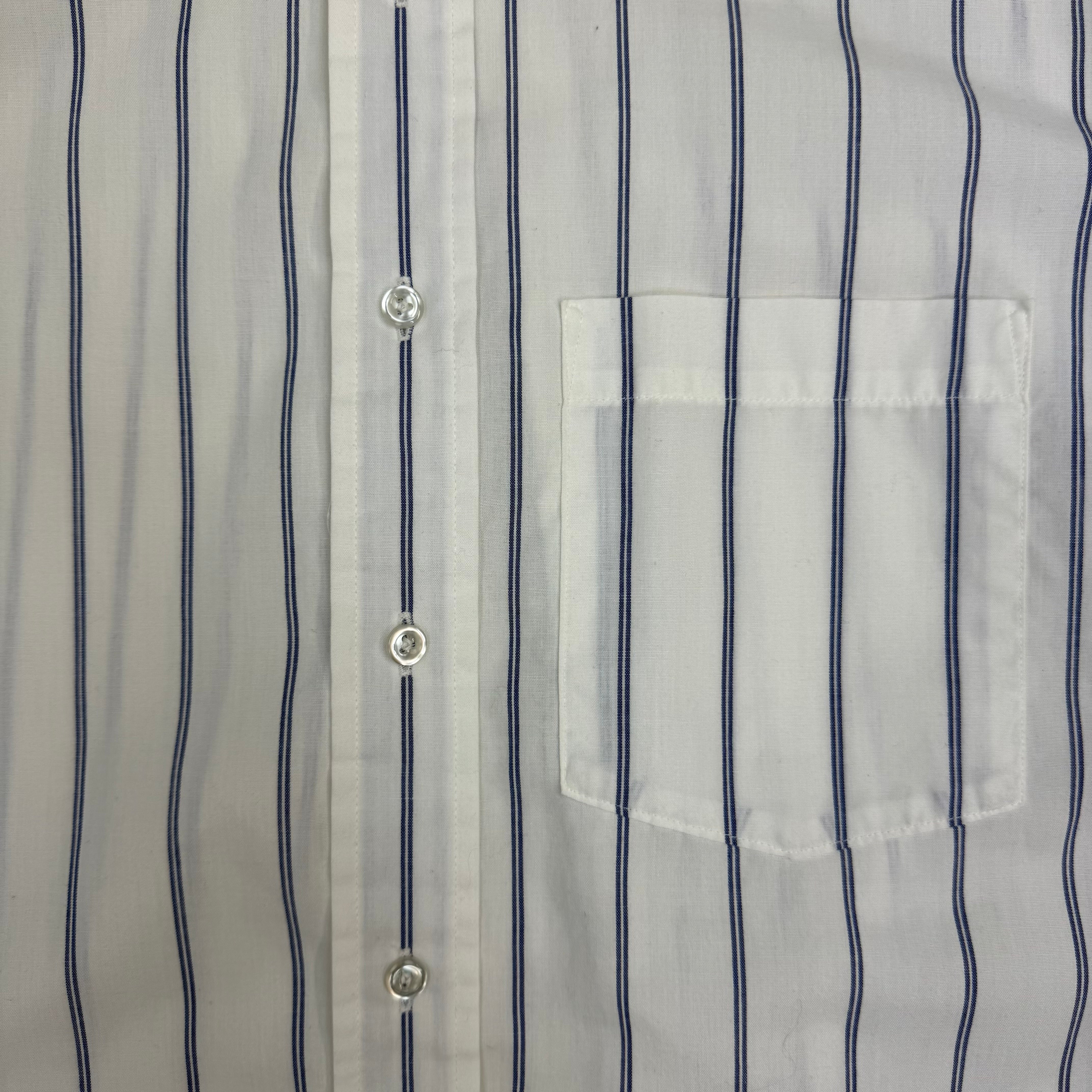 Vintage Christian Dior Vertical Stripe Button Up White