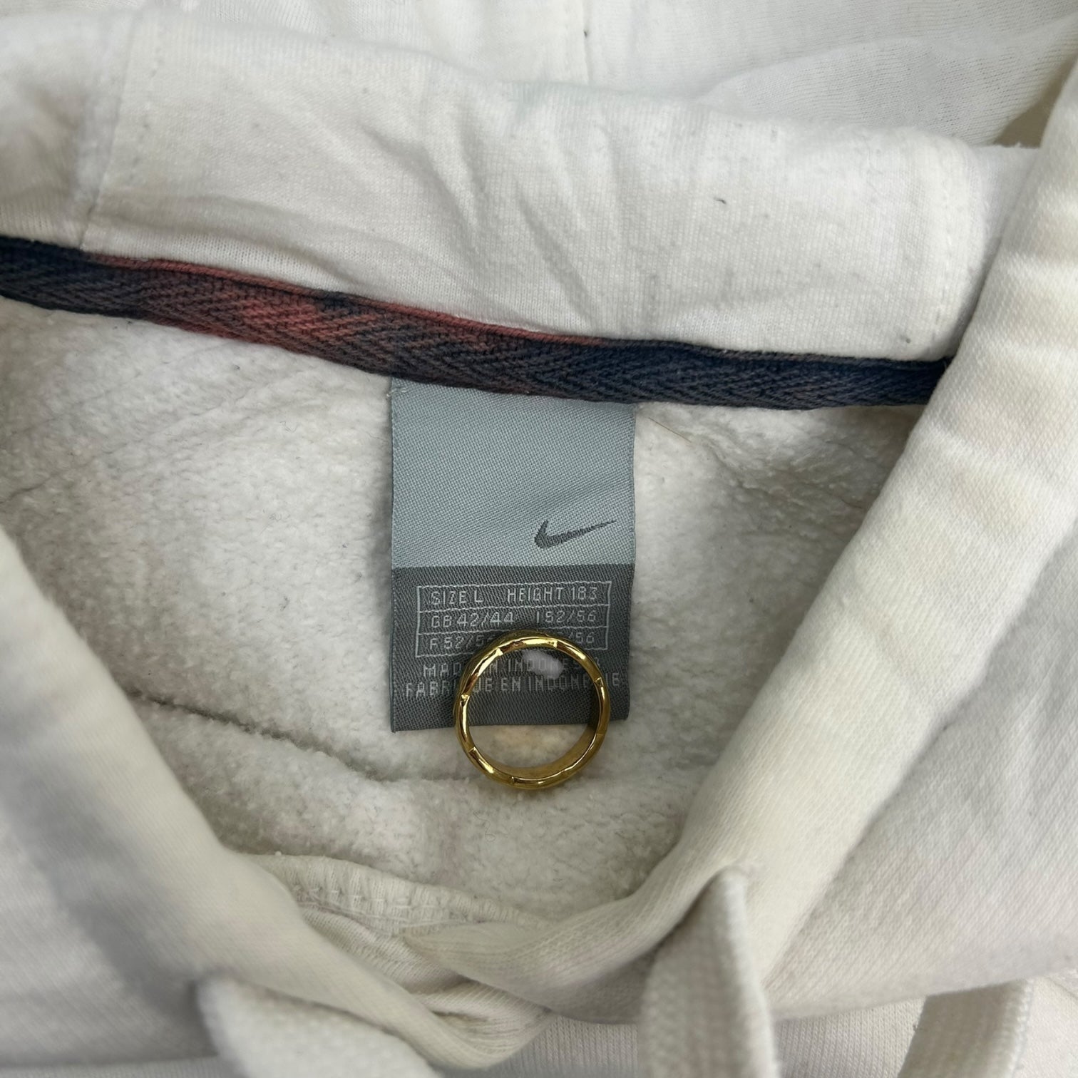 Vintage Nike Large Logo Spell Out Hoodie White/Navy