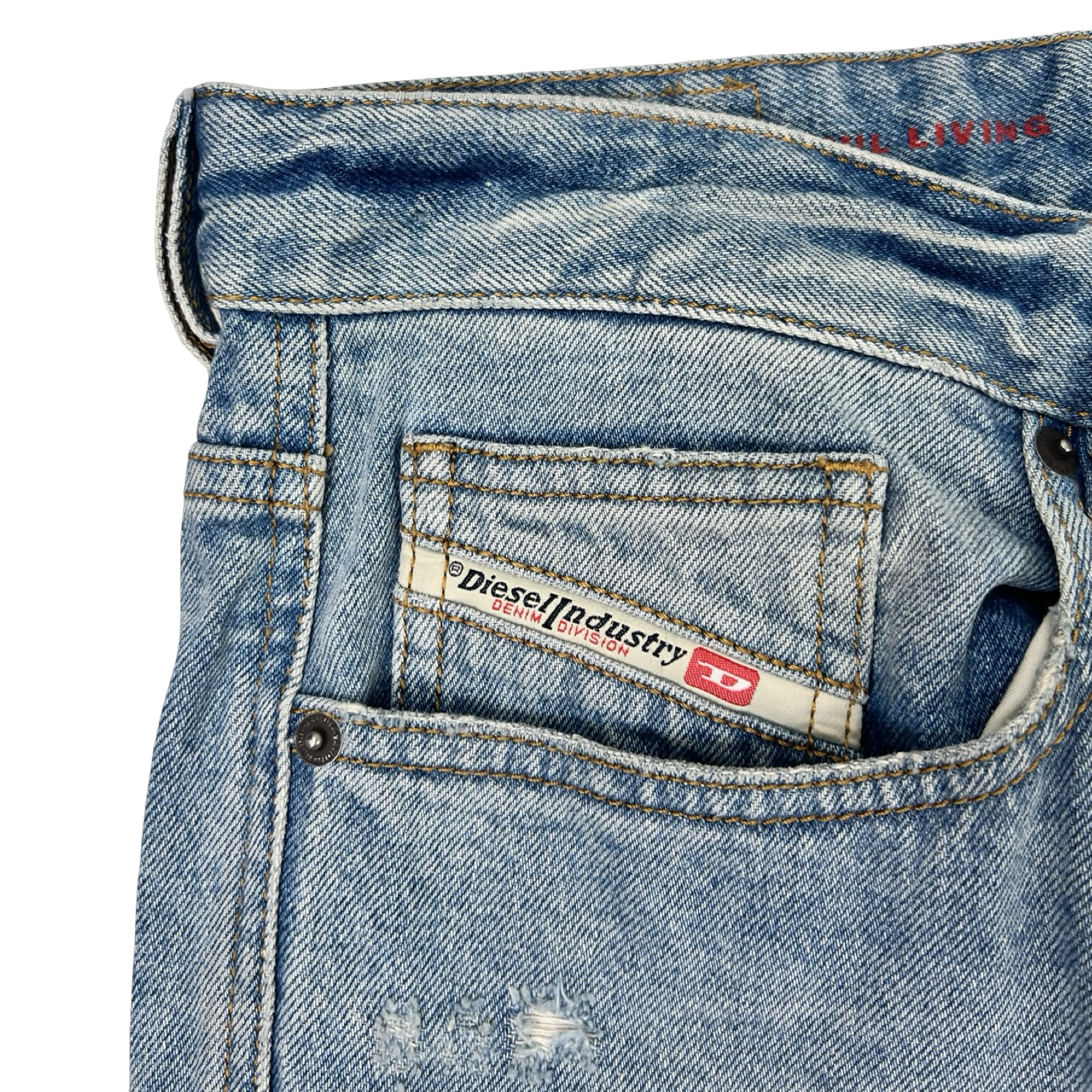 Diesel D-Rise Relaxed Wide-Leg Distressed Jeans