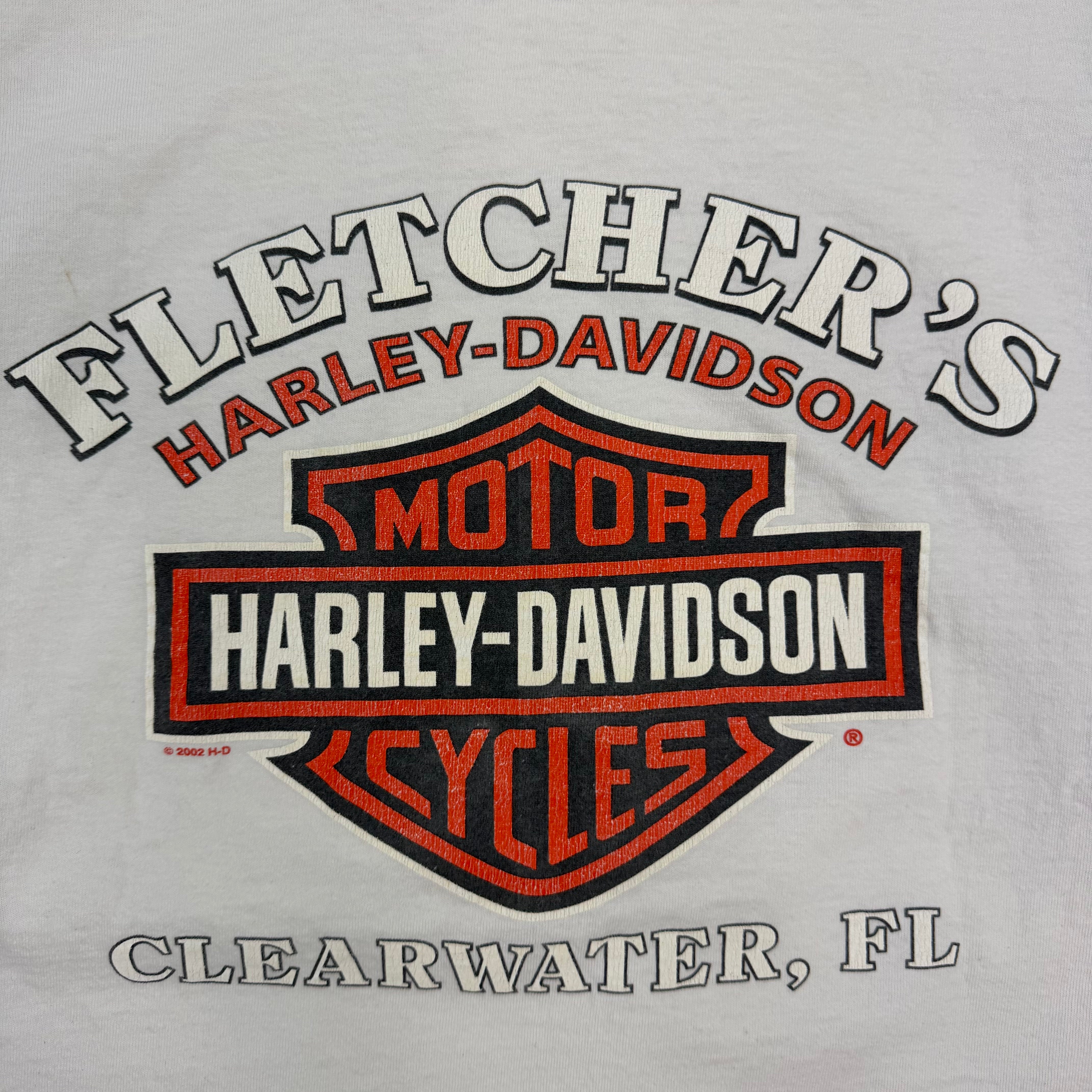 2002 Harley Davidson Fletchers Flame Longsleeve White