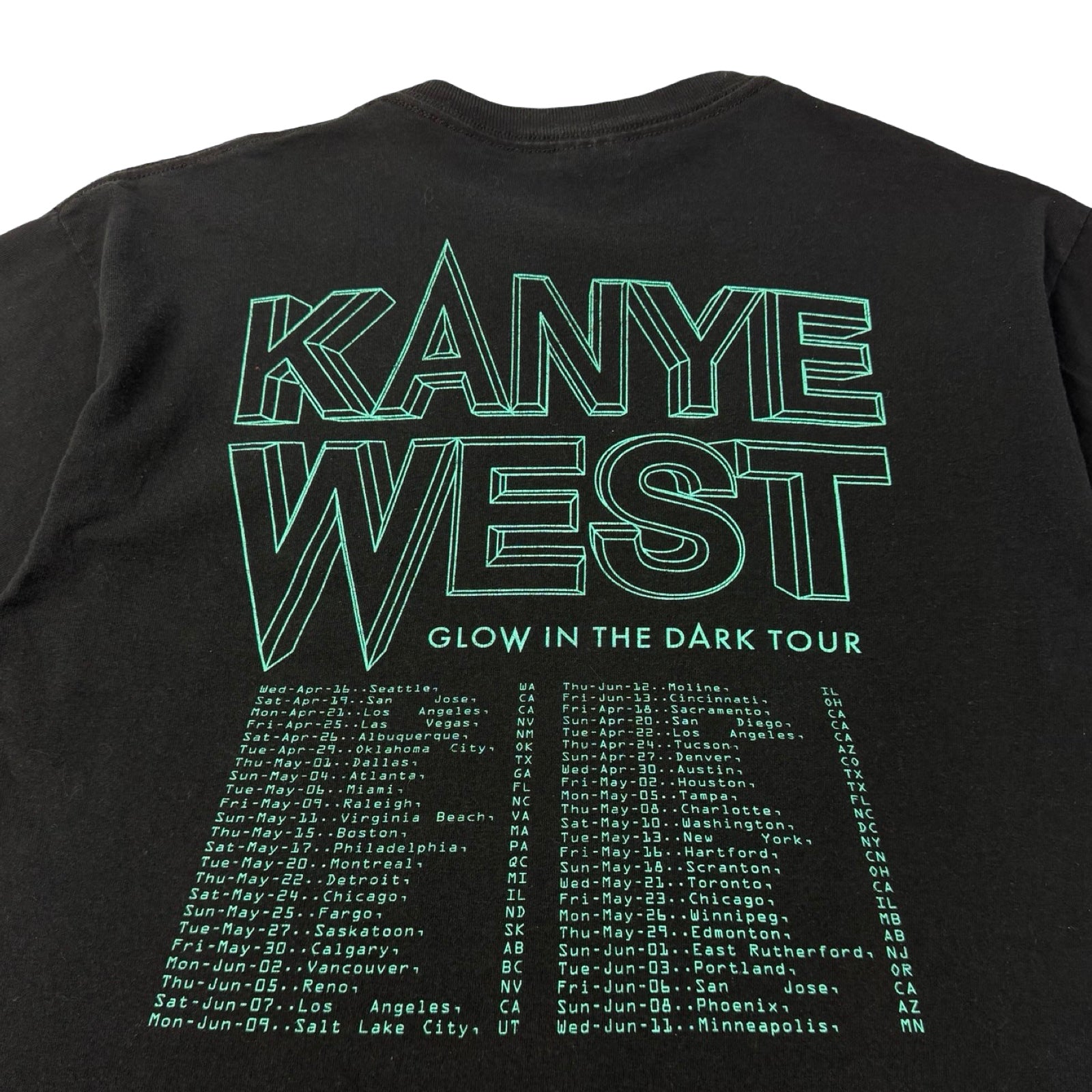 2008 Kanye West Glow In The Dark Tour T-Shirt