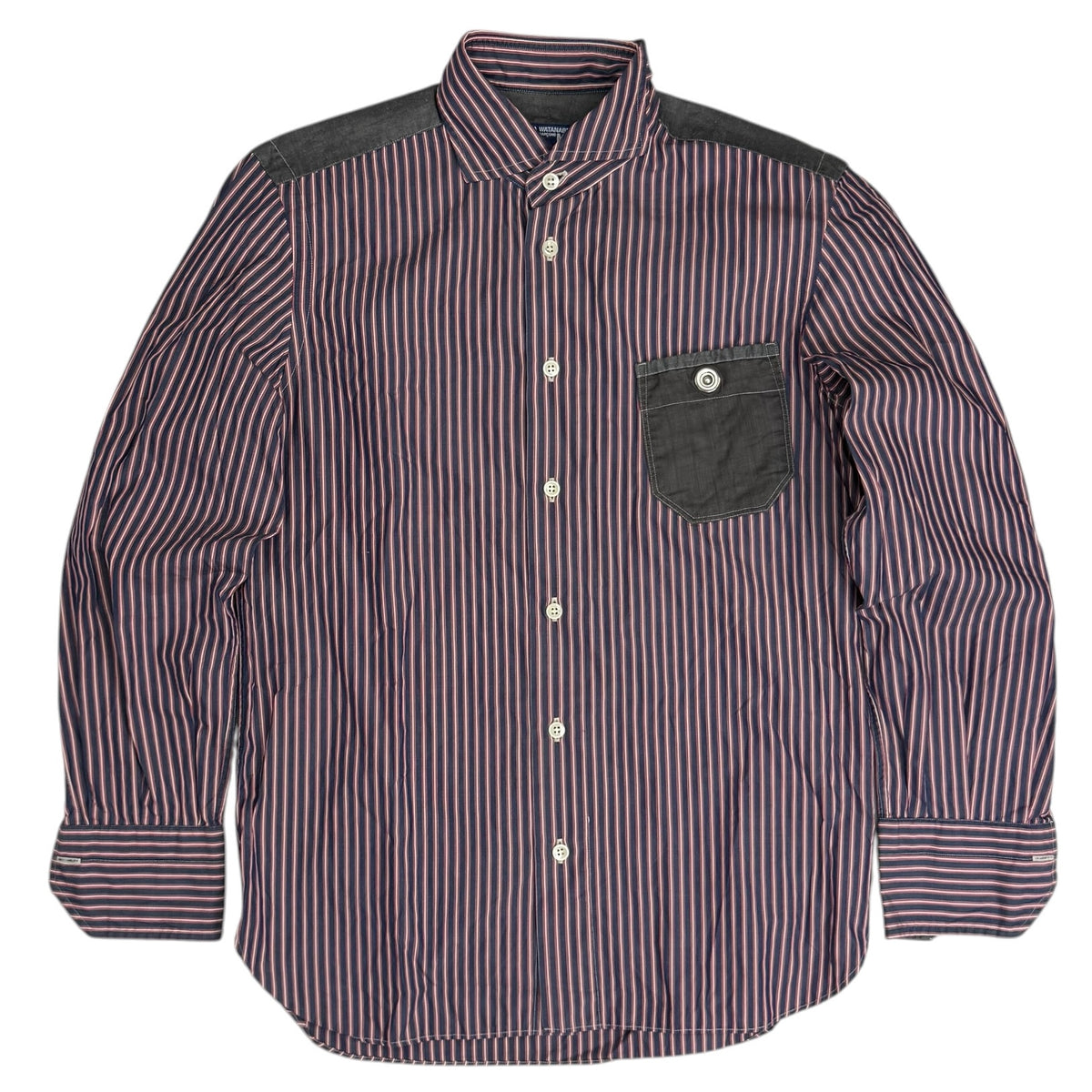 SS14 Junya Watanabe Man Comme Des Garçons Yoke Switch Button Up Shirt Red
