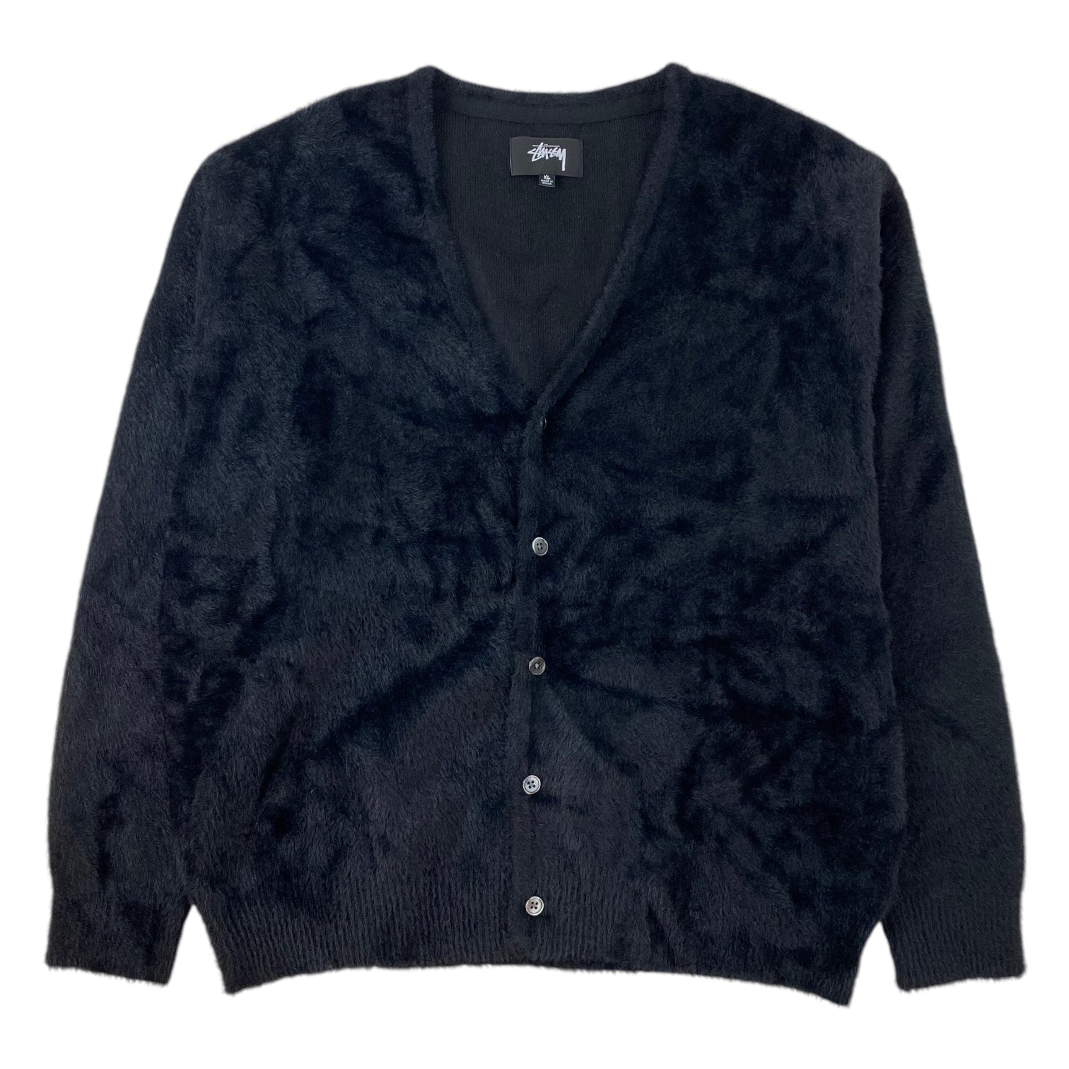 Stüssy Acrylic Shaggy Cardigan Black