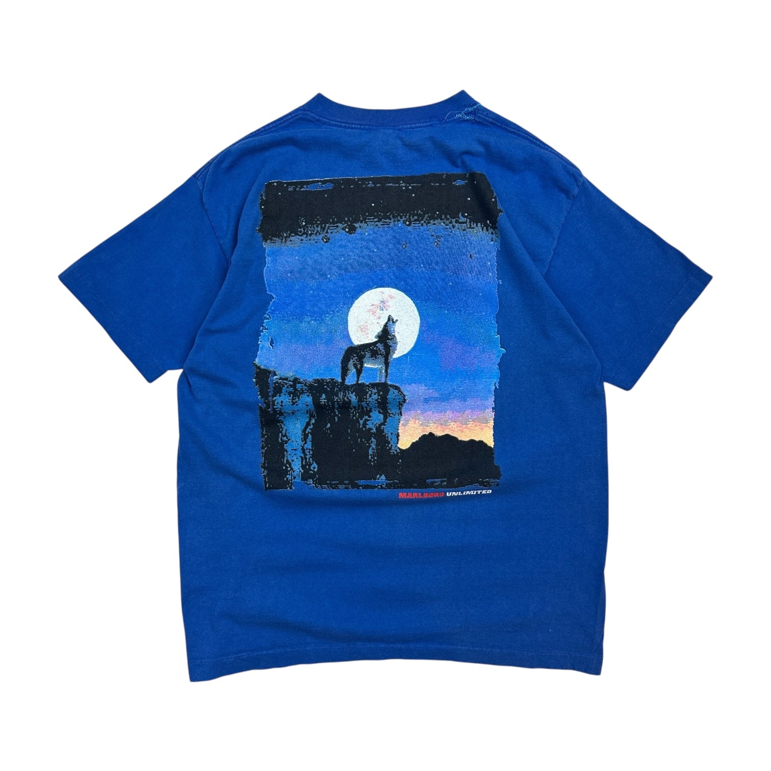 Vintage Marlboro Adventure Wolf Tee Blue