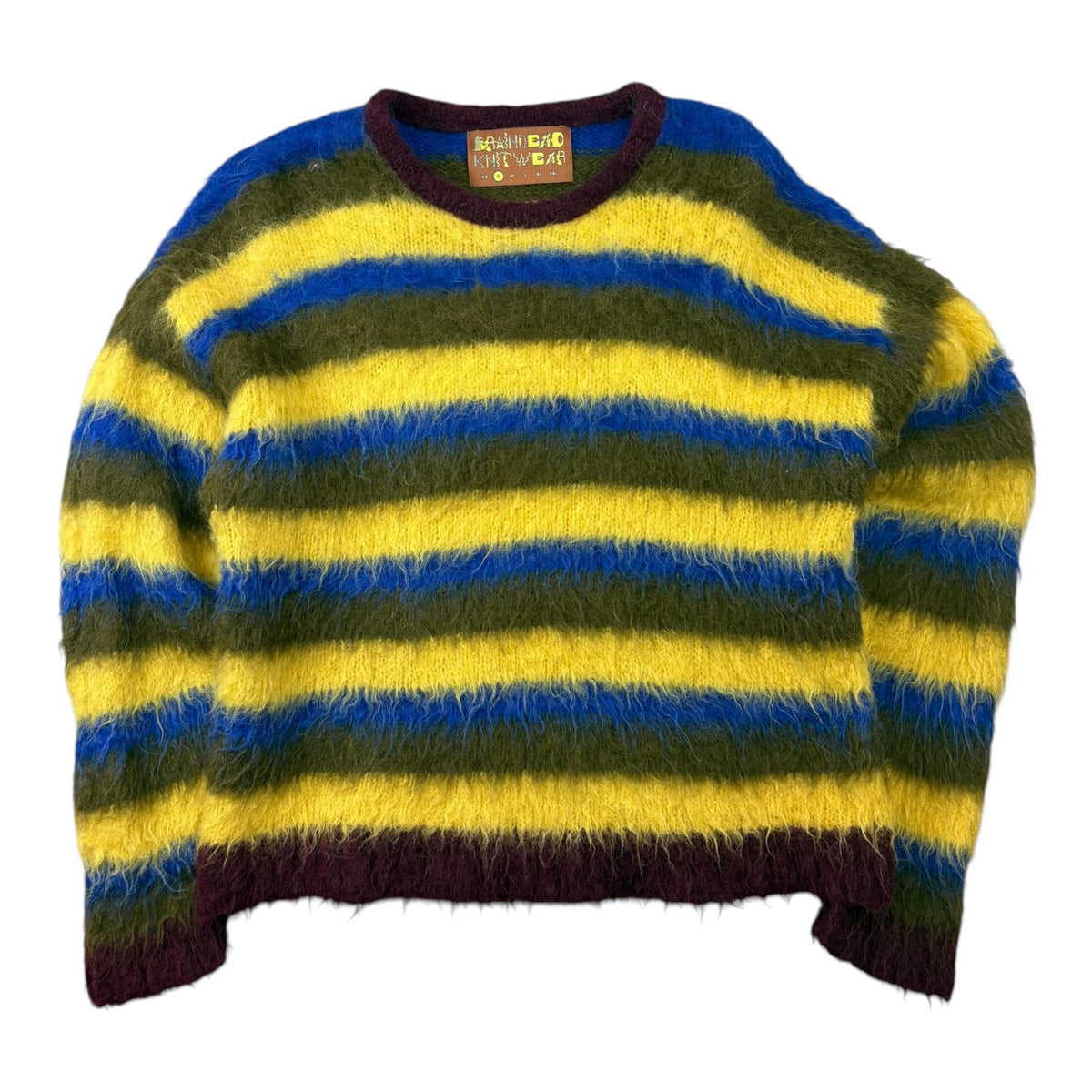 Brain Dead Blurry Lines Alpaca Mohair Sweater Yellow
