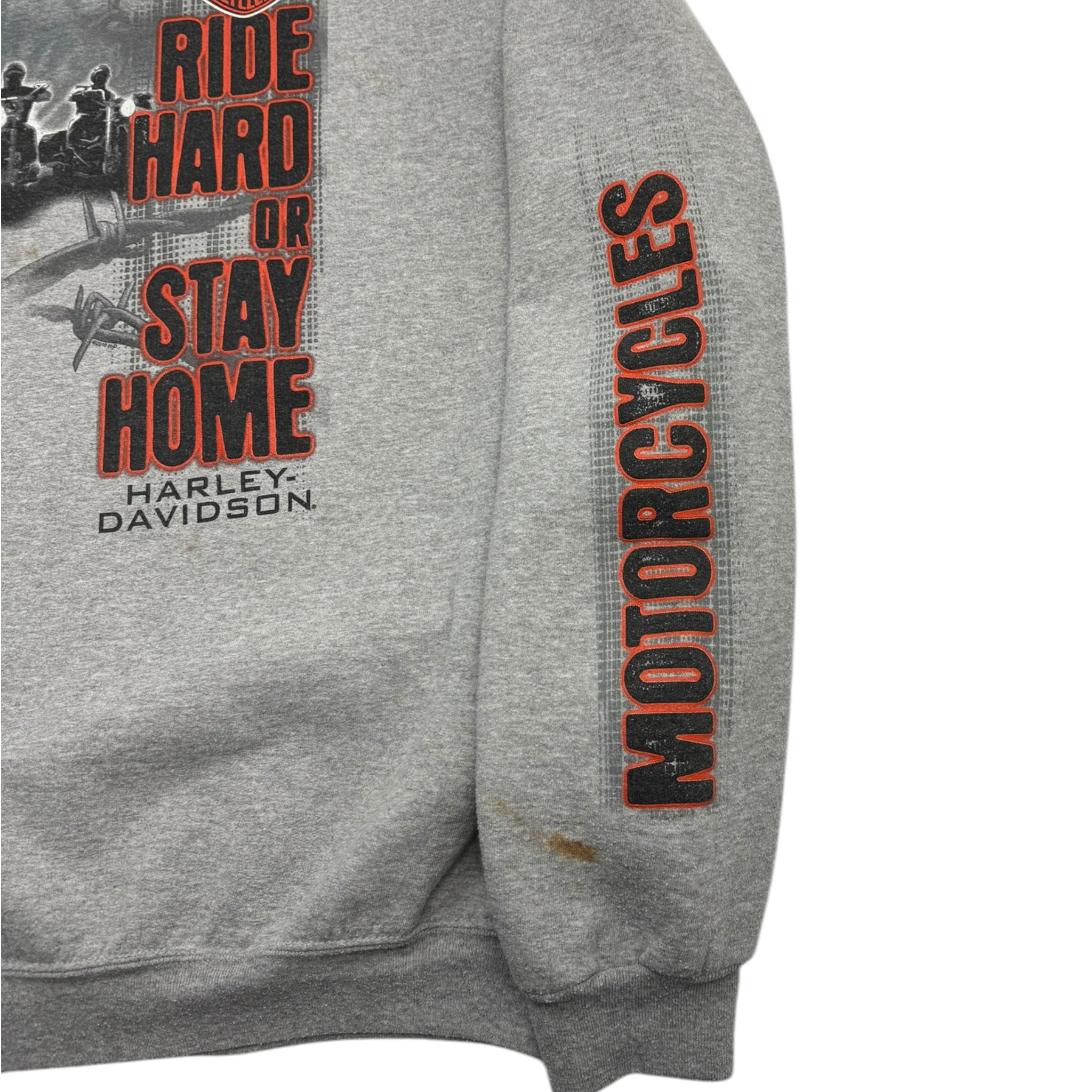 Vintage Harley Davidson Ride Hard Sweater Grey