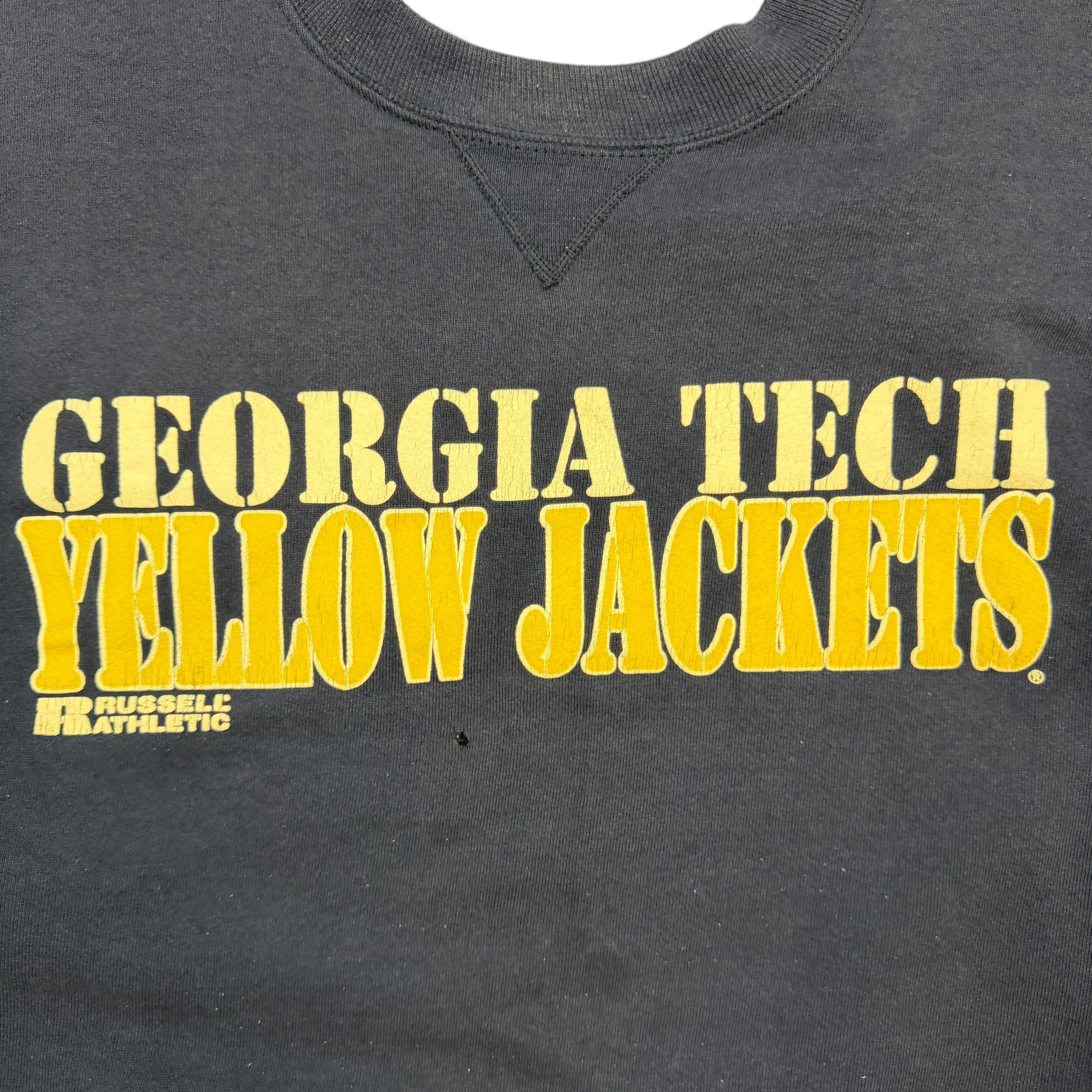 Vintage Russell Athletic Georgia Tech Yellow Jackets Crewneck Navy