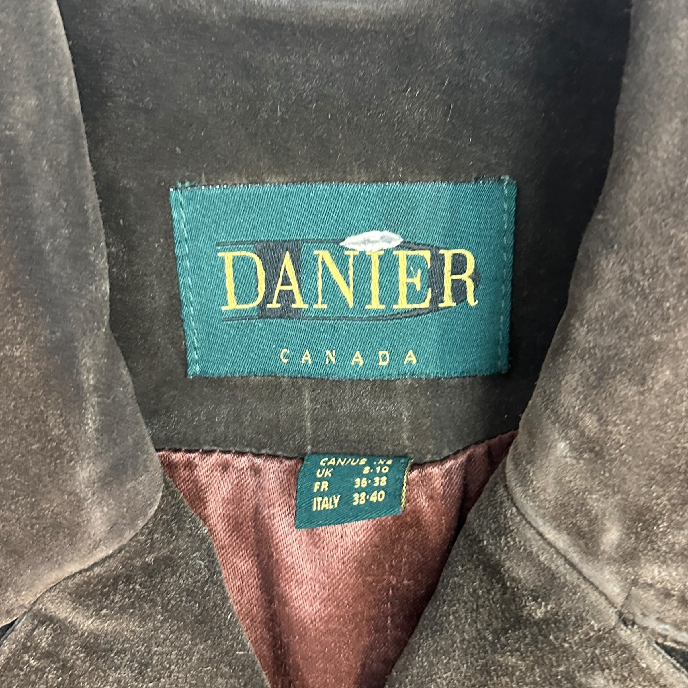 (W) Vintage Danier Leather Suede Blazer Chocolate Brown