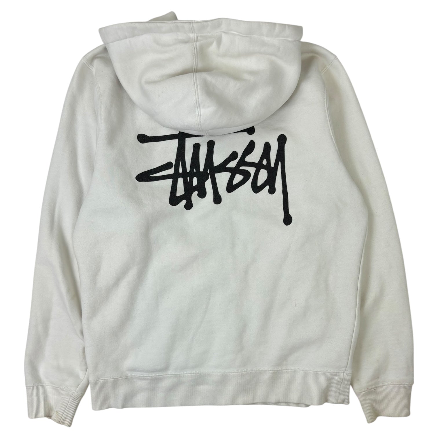 Stussy Basic Logo Zip-Up Hoodie White
