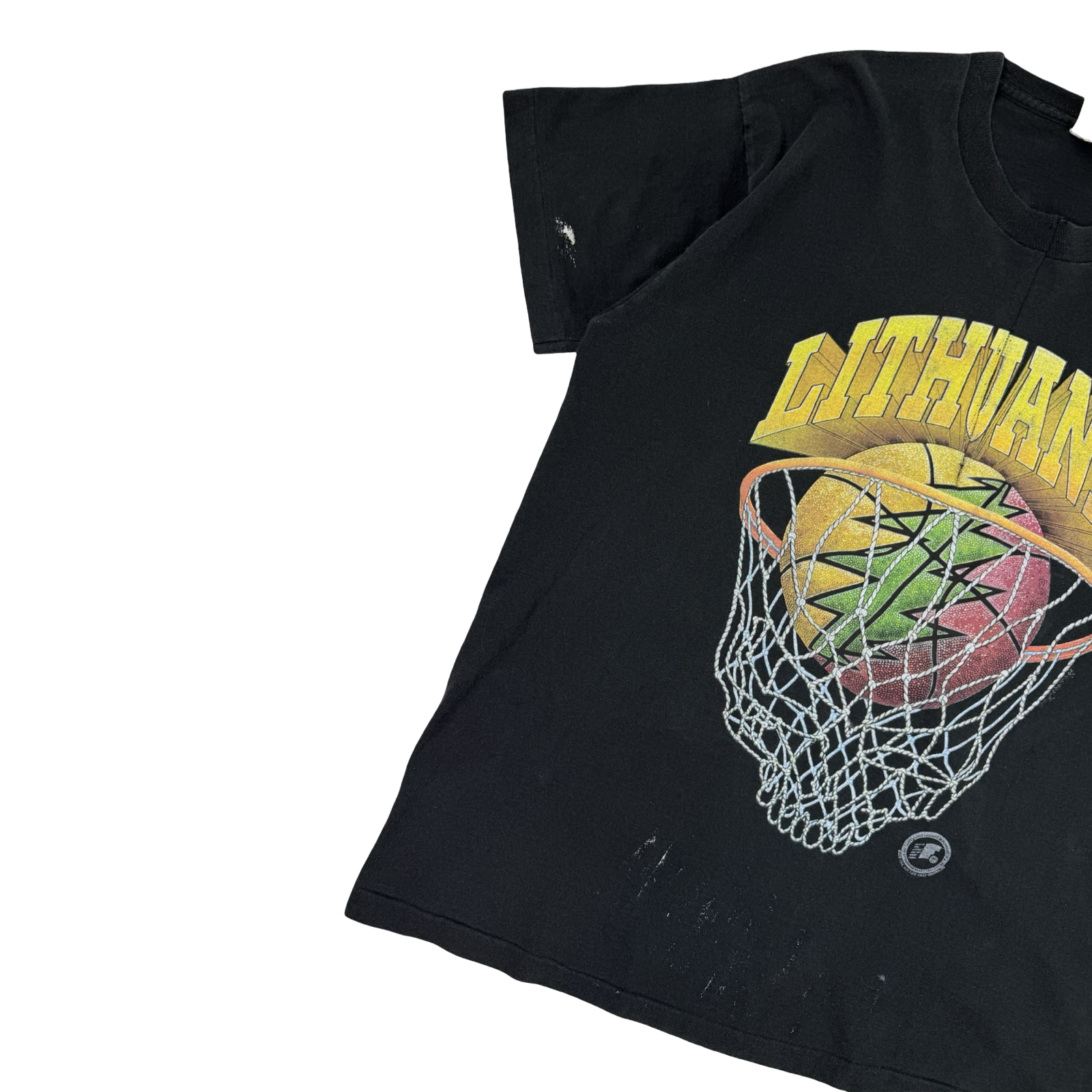 Vintage 1996 Lithuania Basketball T-Shirt Black