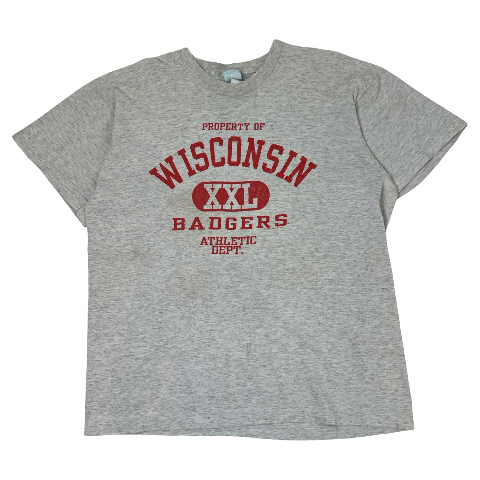Vintage University Of Wisconsin Badgers T-Shirt Grey