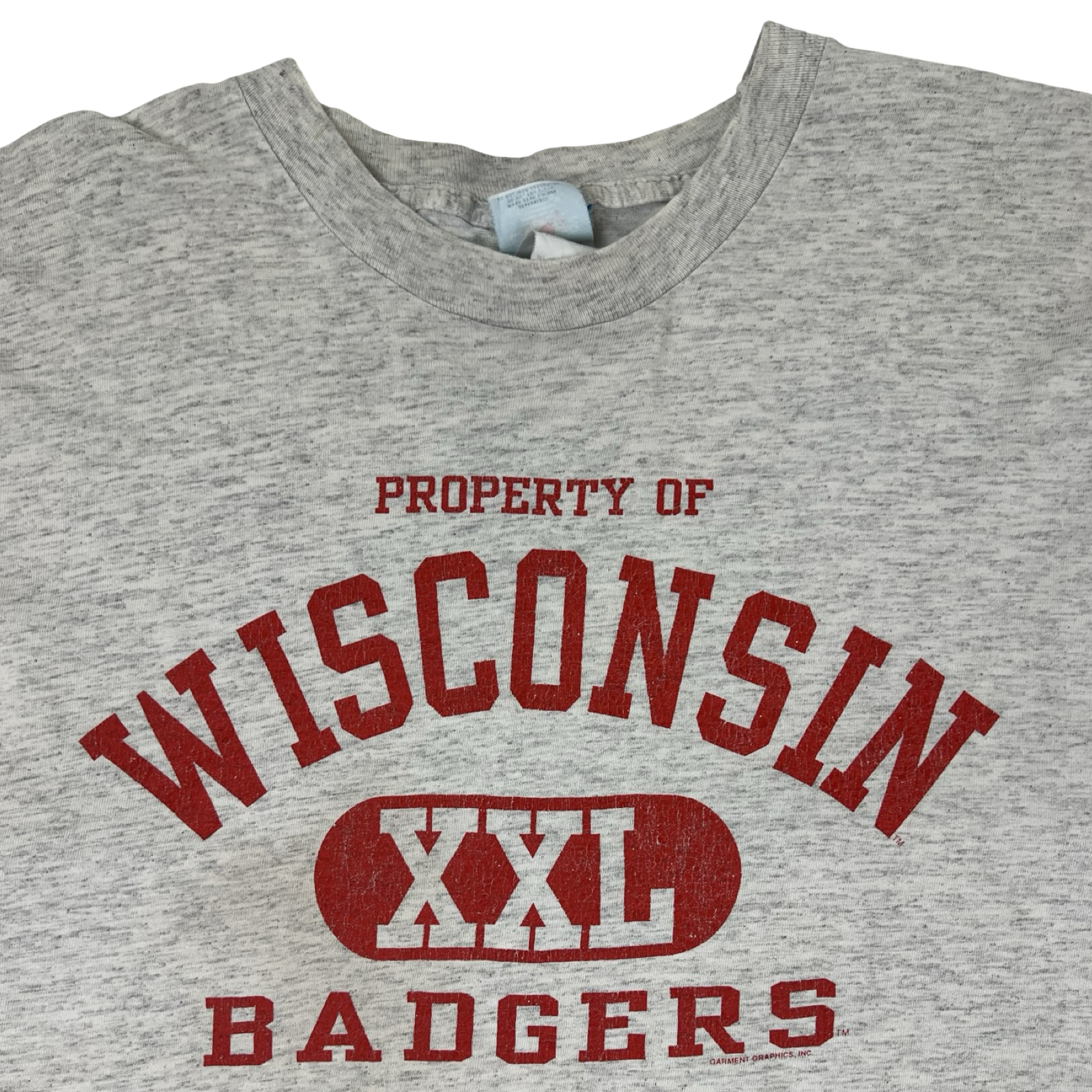Vintage University Of Wisconsin Badgers T-Shirt Grey