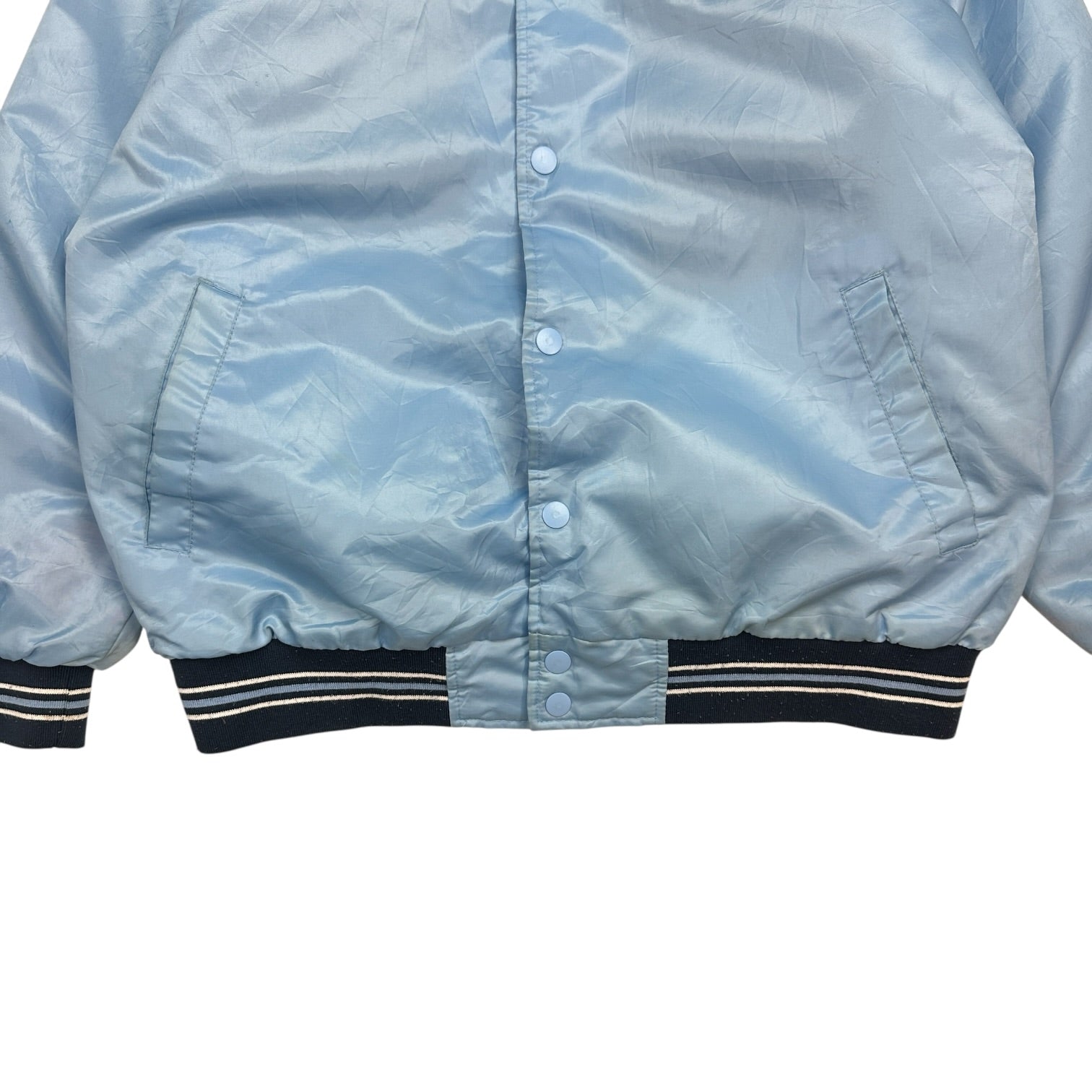 Vintage Starter UNC Tar Heels Satin Bomber Jacket Carolina Blue