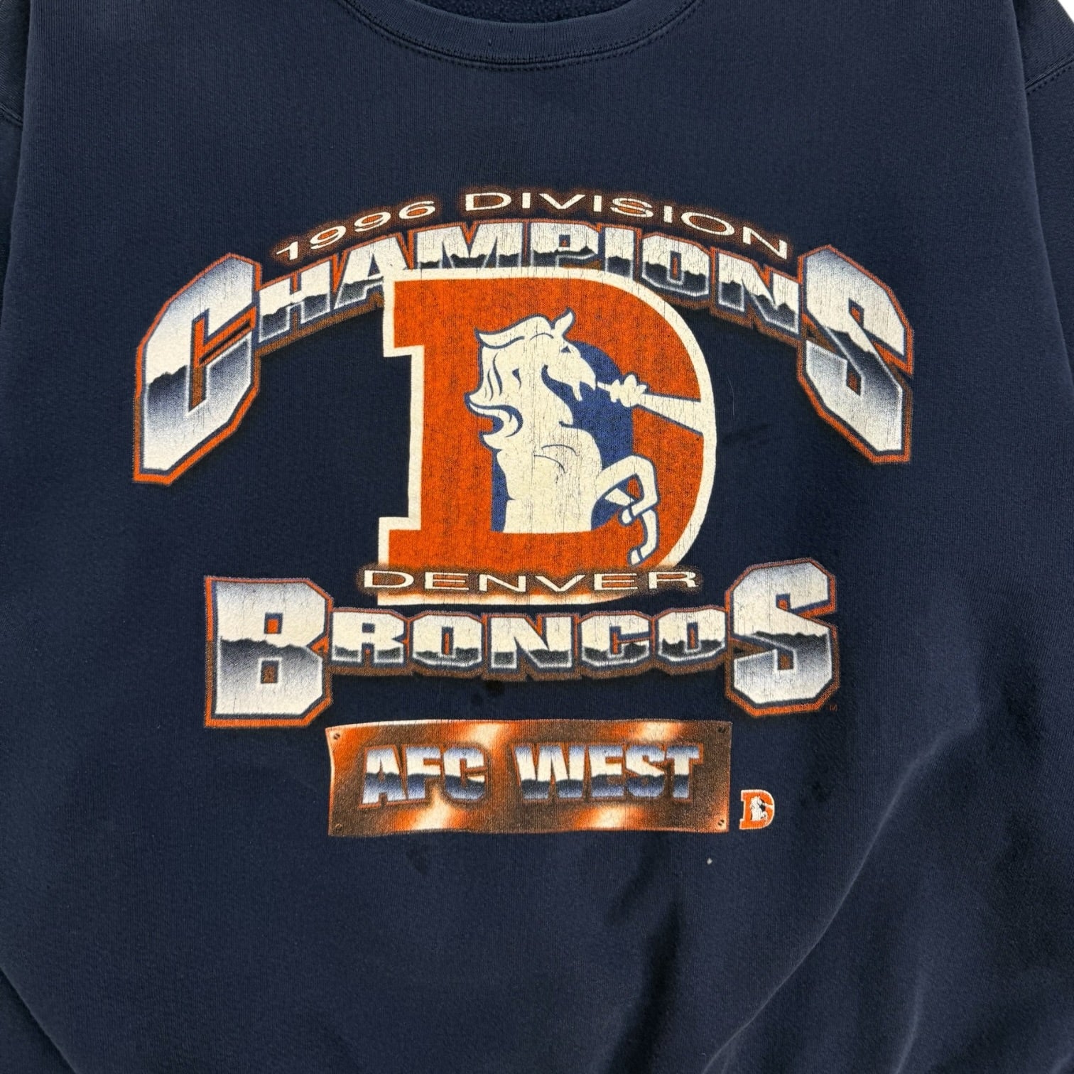 1996 Denver Broncos Div Champions Crewneck Navy