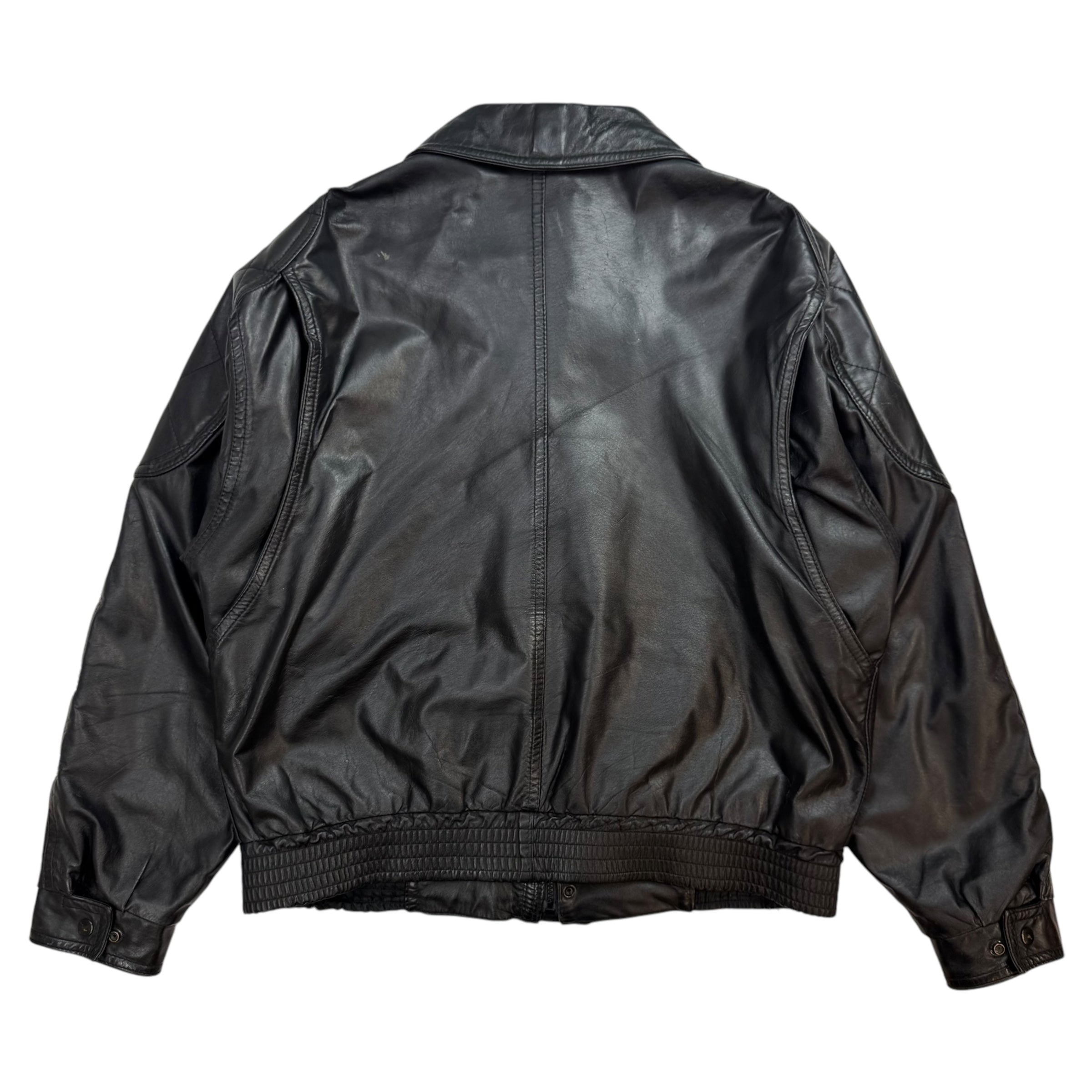 Vintage Protocol Leather Jacket Black