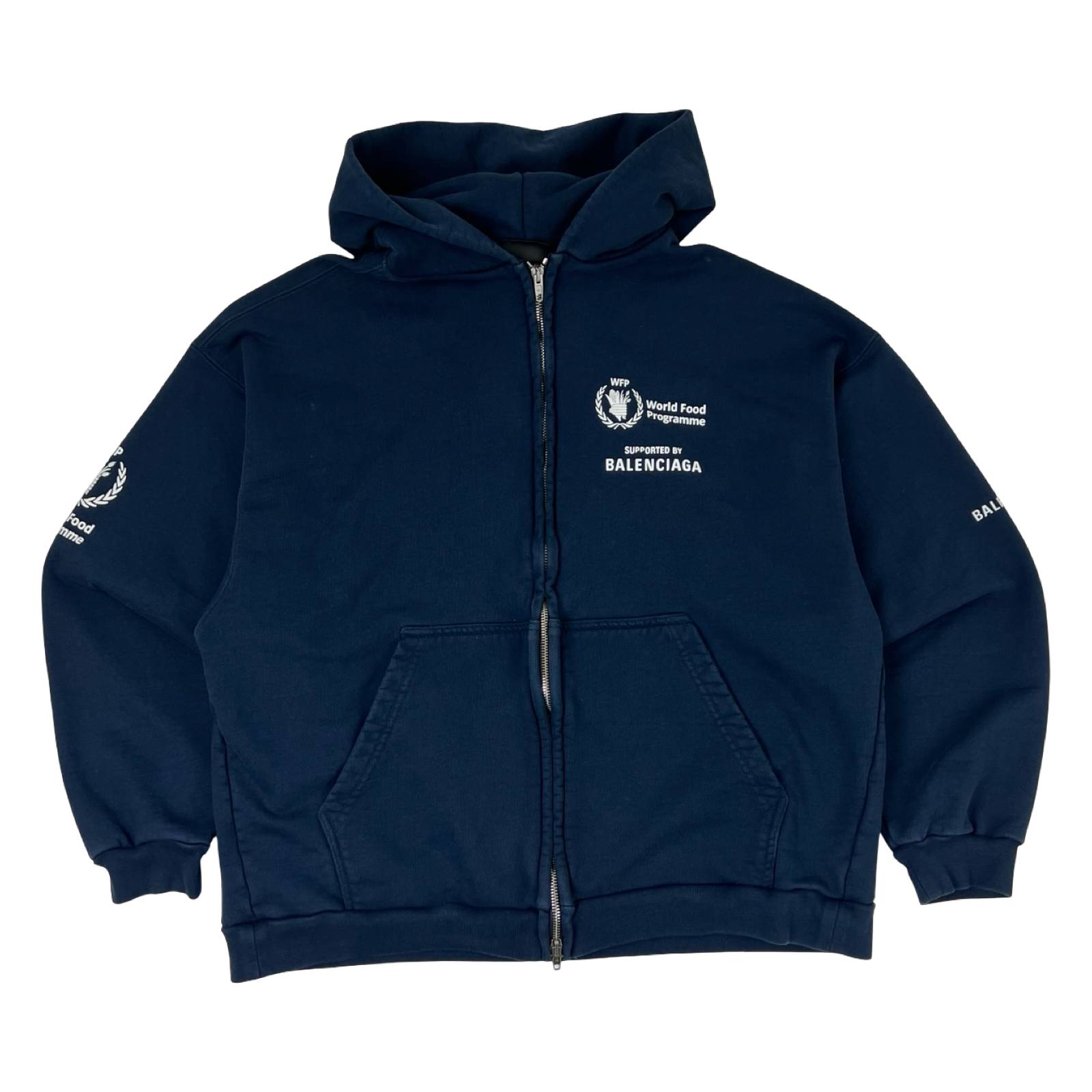 Balenciaga World Food Programme Zip Hoodie Navy